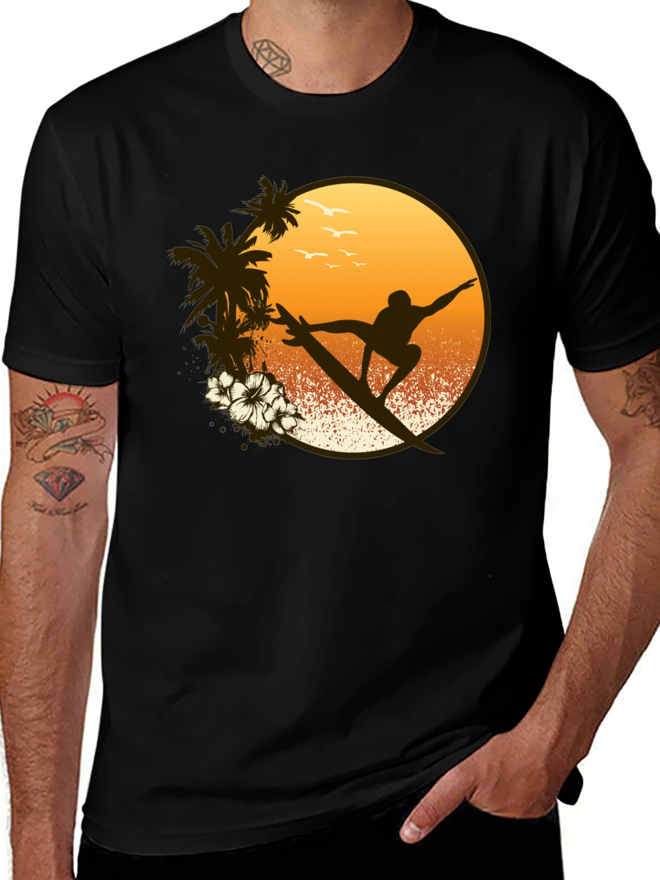 Variant 28 of Surfer Graphic Tee - Tropical Vibe Shirt