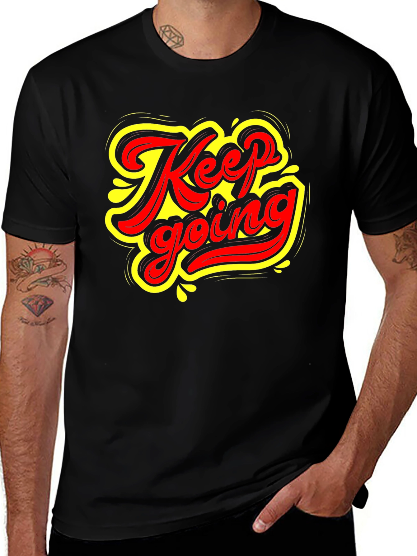 Black Keep Going Graphic T-Shirt - Black main image
