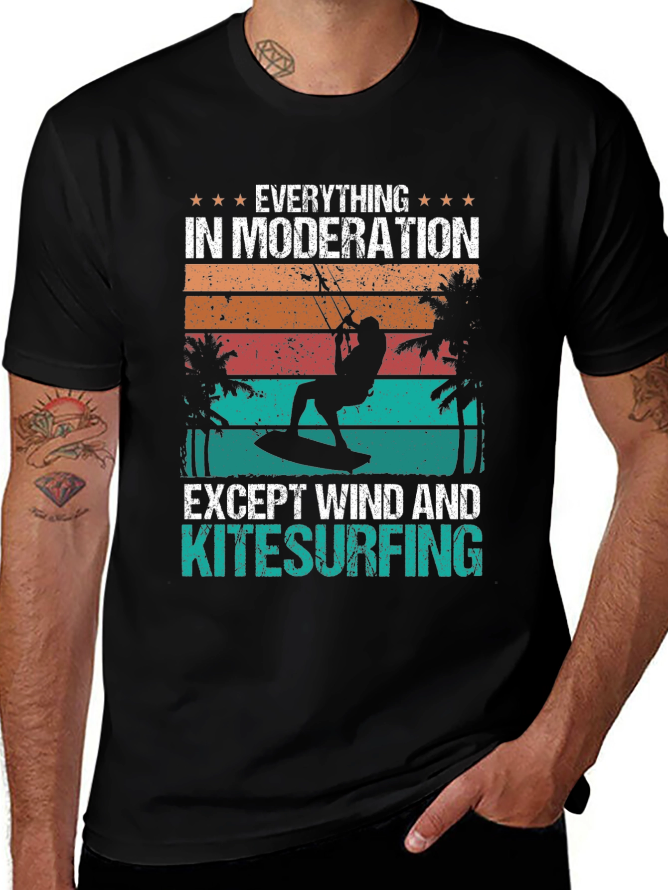 Variant 25 of Kitesurfing T-Shirt - Everything in Moderation Design