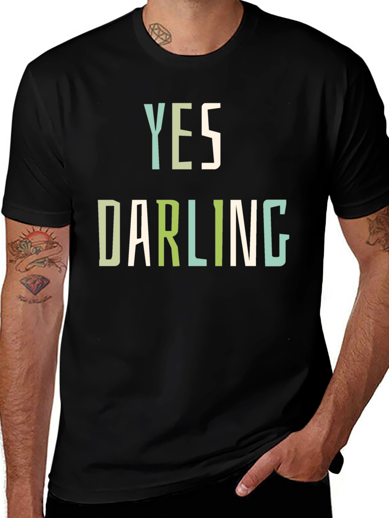 Variant 4 of Yes Darling Graphic Tee - Trendy Casual Shirt