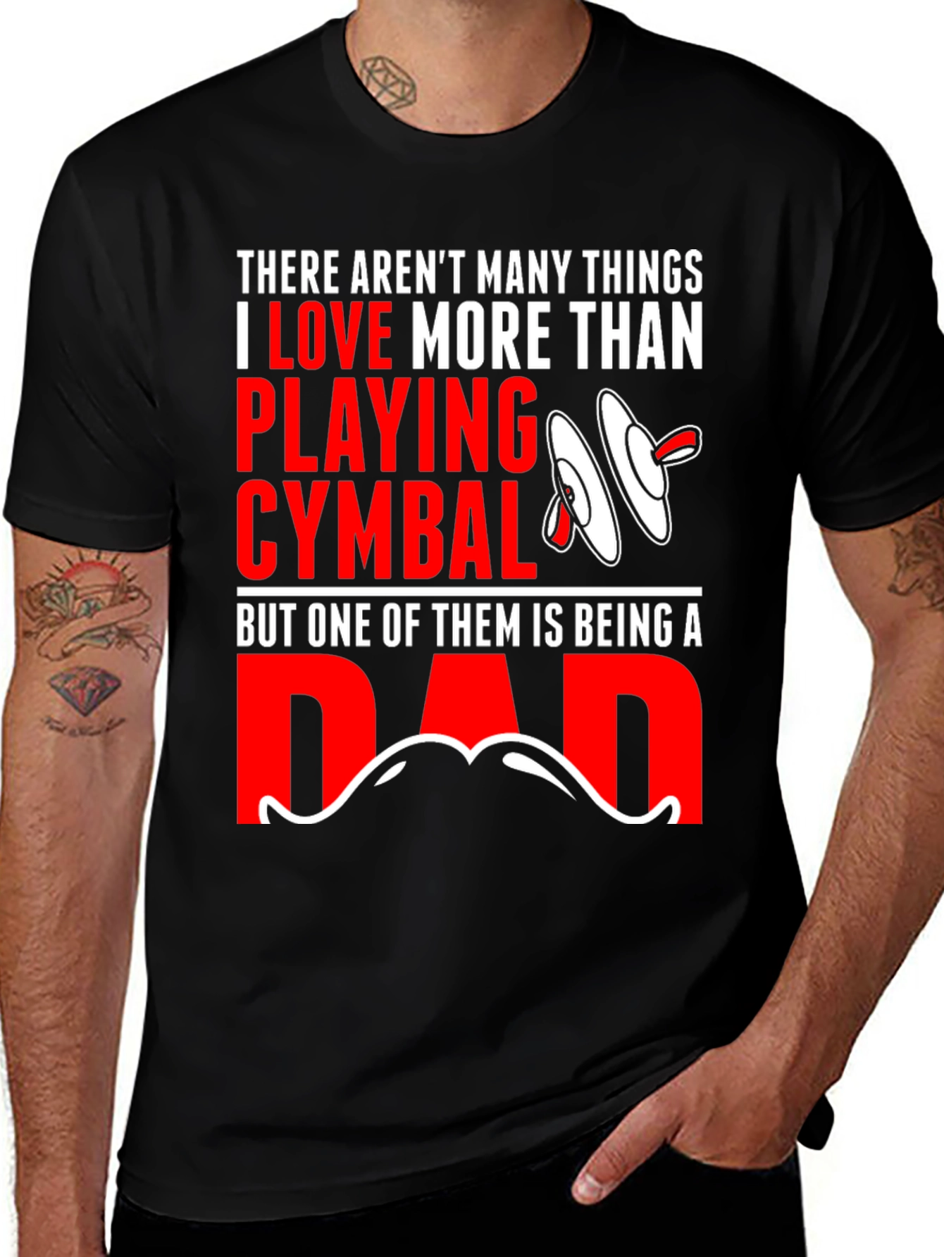 Variant 22 of Drummer Dad T-Shirt: Cymbals & Fatherhood