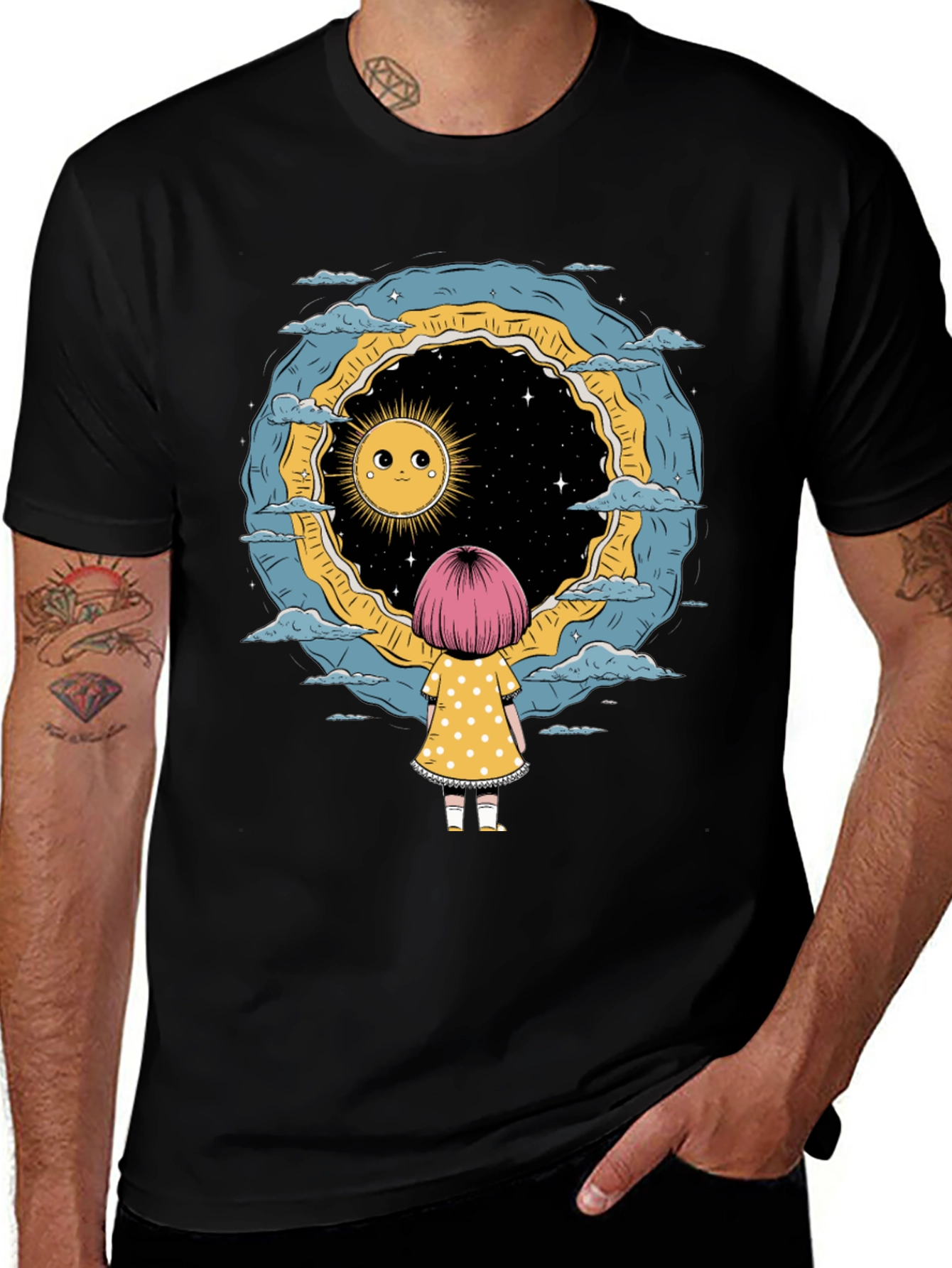 Variant 2 of Cosmic Dreamer Graphic Tee - Unisex Black T-Shirt