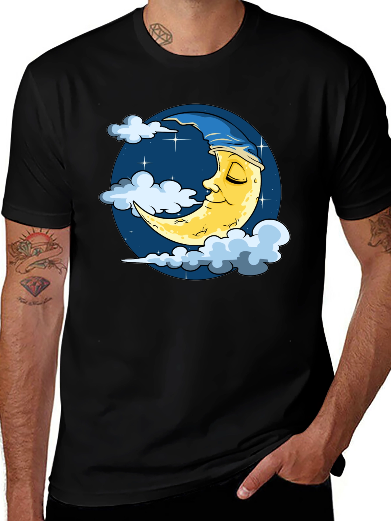 Variant 10 of Dreamy Moon Graphic T-Shirt - Sleepy Night Design