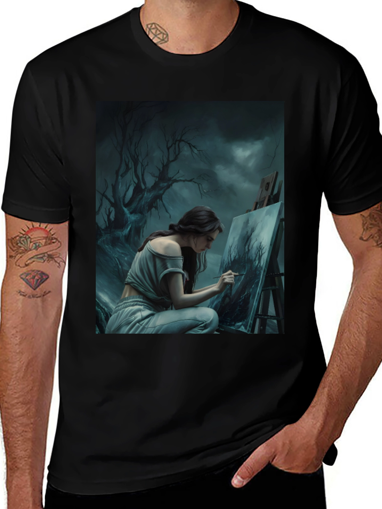 Variant 29 of Artistic Vision T-Shirt: Woman Painting