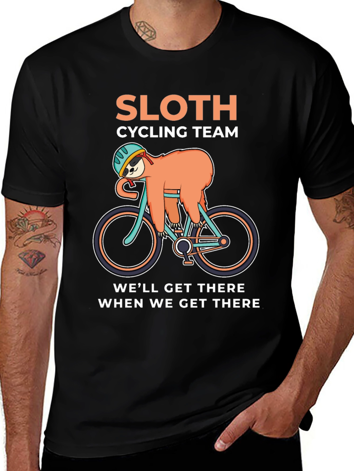 Sloth Cycling Team T-Shirt - Slow and Steady Wins!
