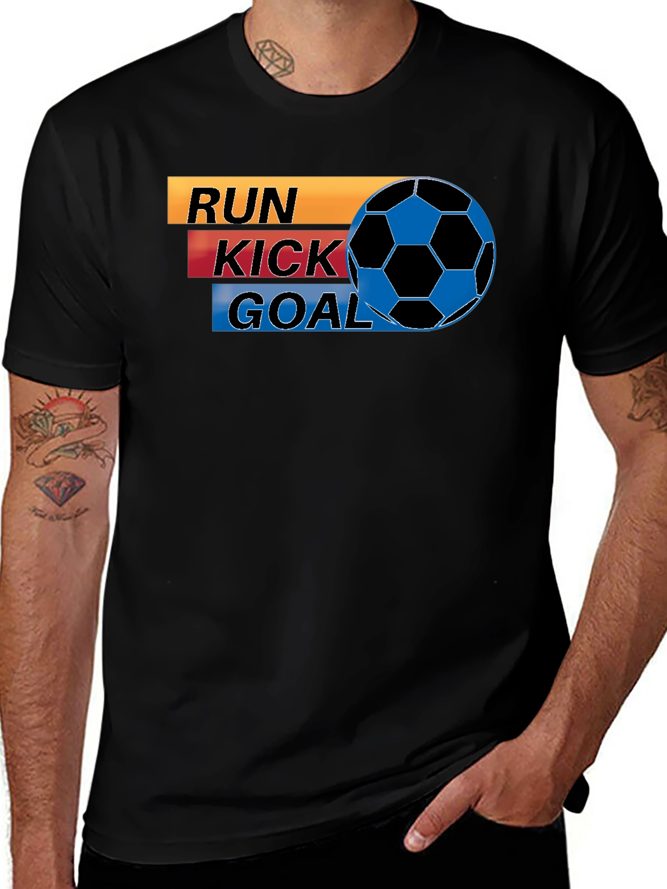 Variant 19 of Run Kick Goal Soccer T-Shirt