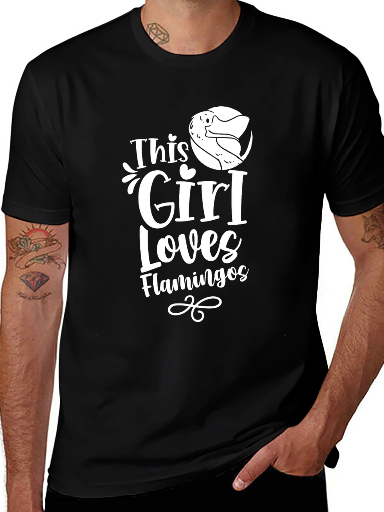 Variant 9 of Girl Loves Flamingos Graphic Tee