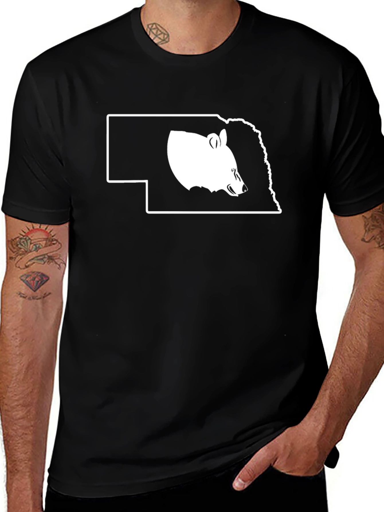 Nebraska Cornhuskers T-Shirt, Black, State Pride