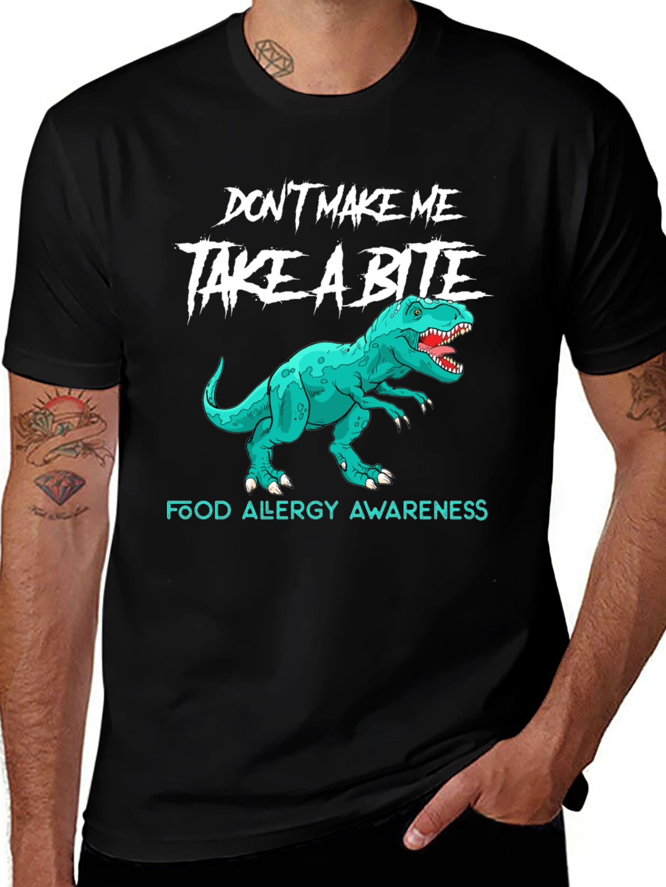 Variant 5 of Food Allergy Awareness Dinosaur T-Shirt