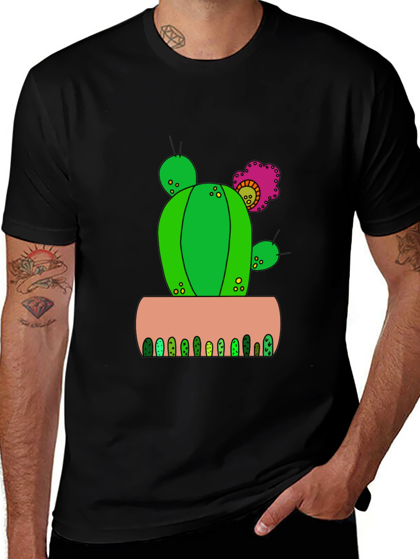 Variant 17 of Cactus Flower Graphic Tee - Desert Style Shirt
