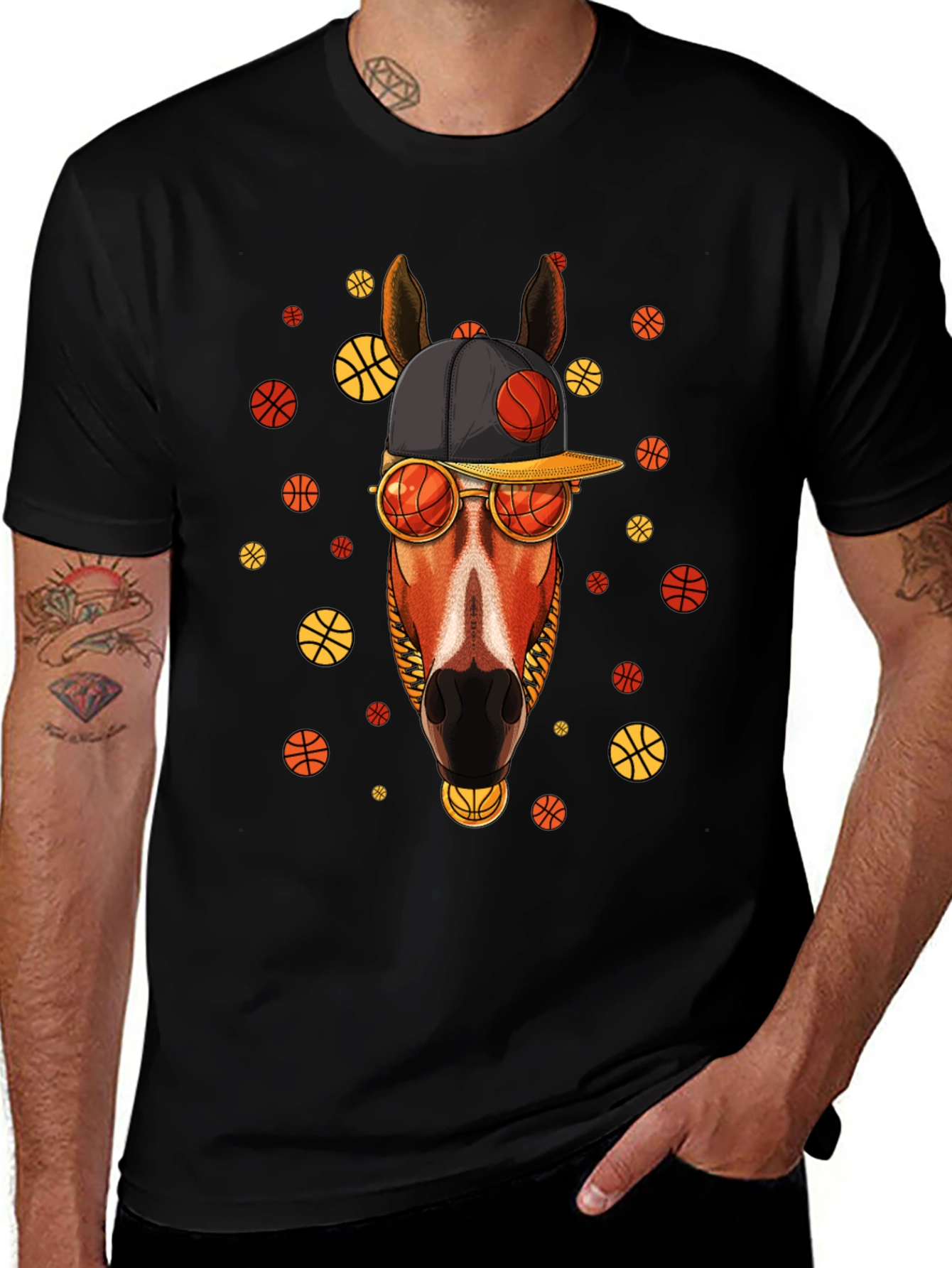 Variant 28 of Basketball Horse T-Shirt - Unique Graphic Tee