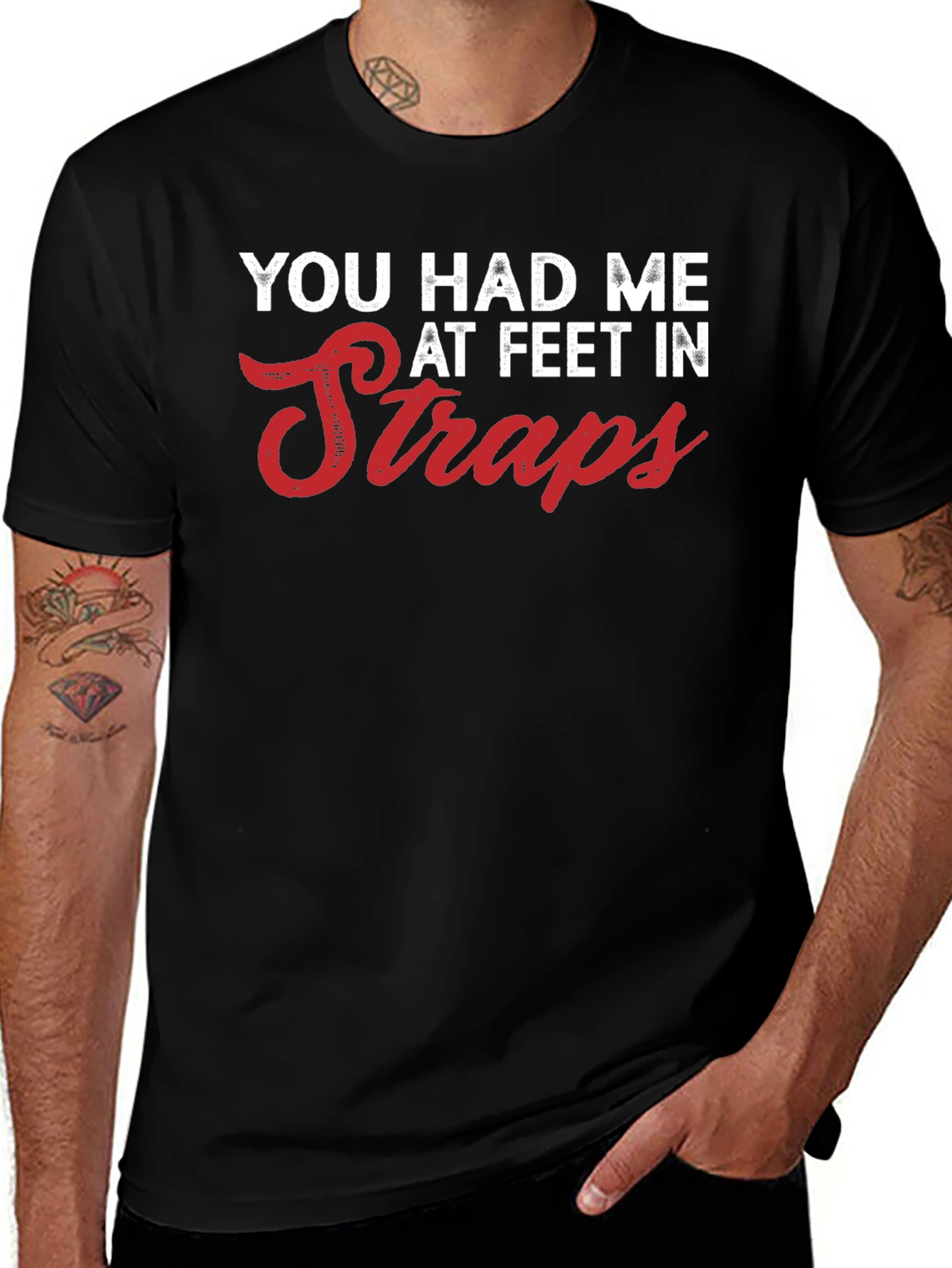 Variant 2 of You Had Me at Feet in Straps Graphic Tee