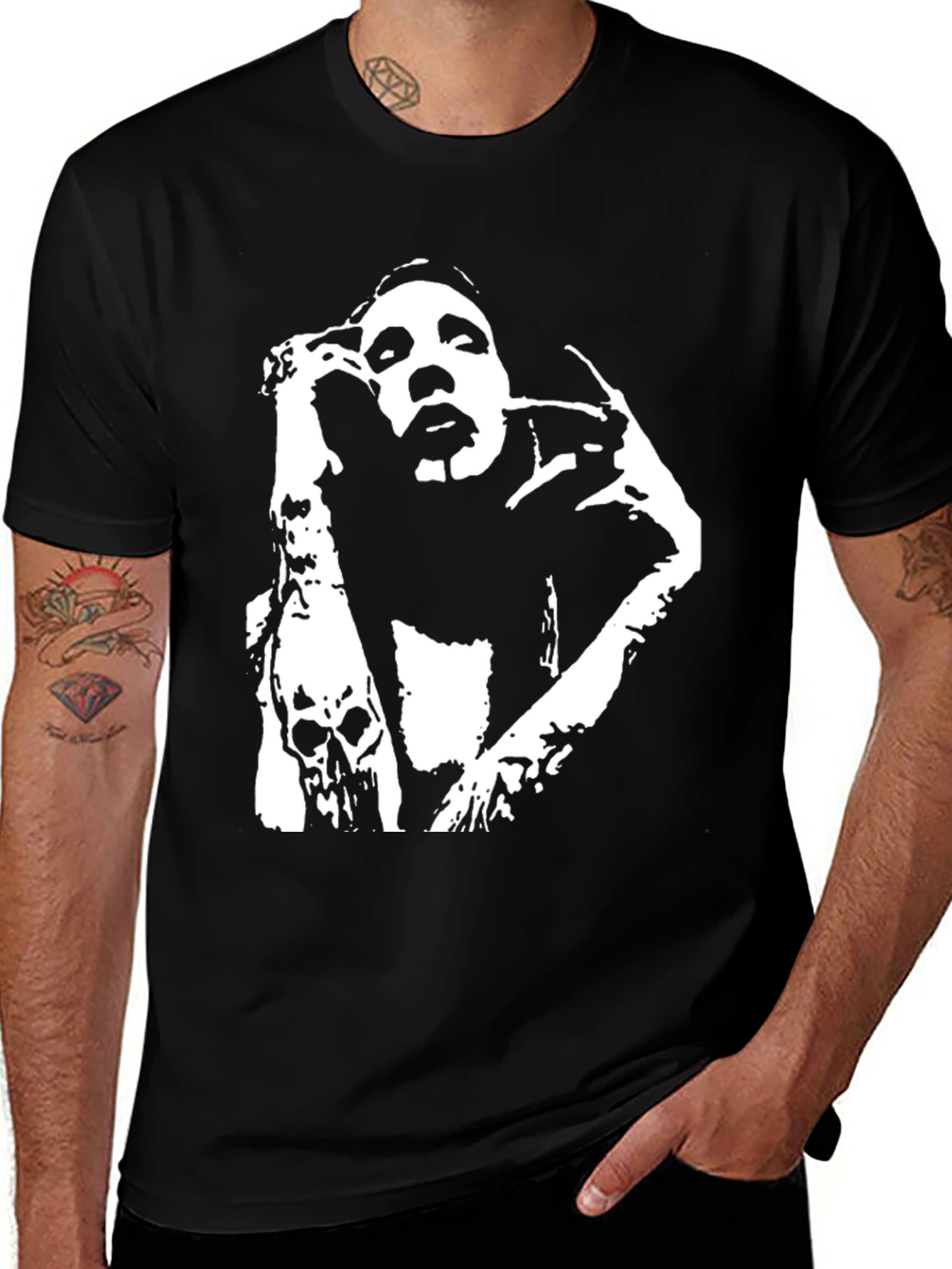 Variant 19 of Marilyn Manson Graphic Print Black T-Shirt