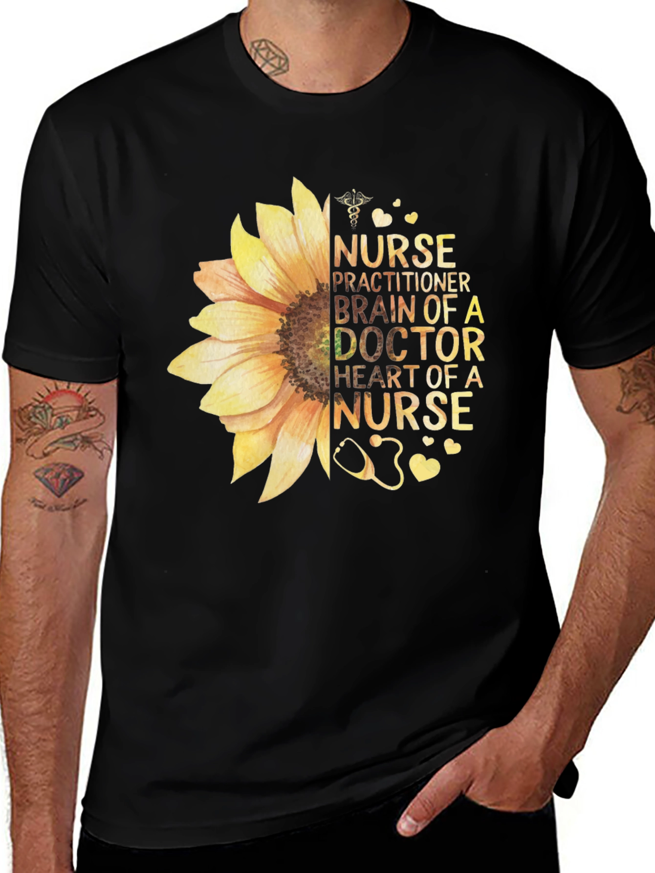 Variant 21 of Nurse Sunflower Graphic Tee - Healthcare Apparel