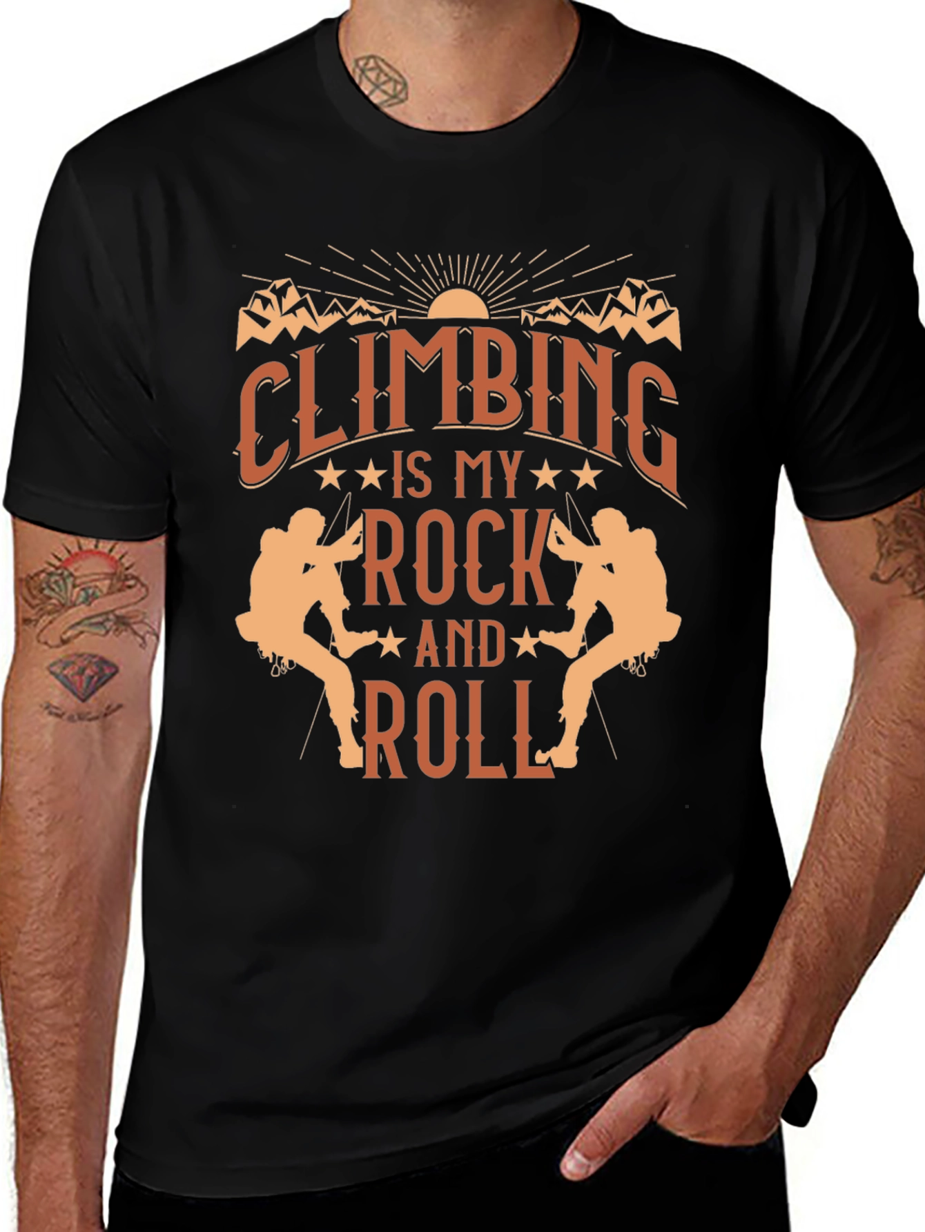 Variant 22 of Climbing is my Rock and Roll Graphic Tee