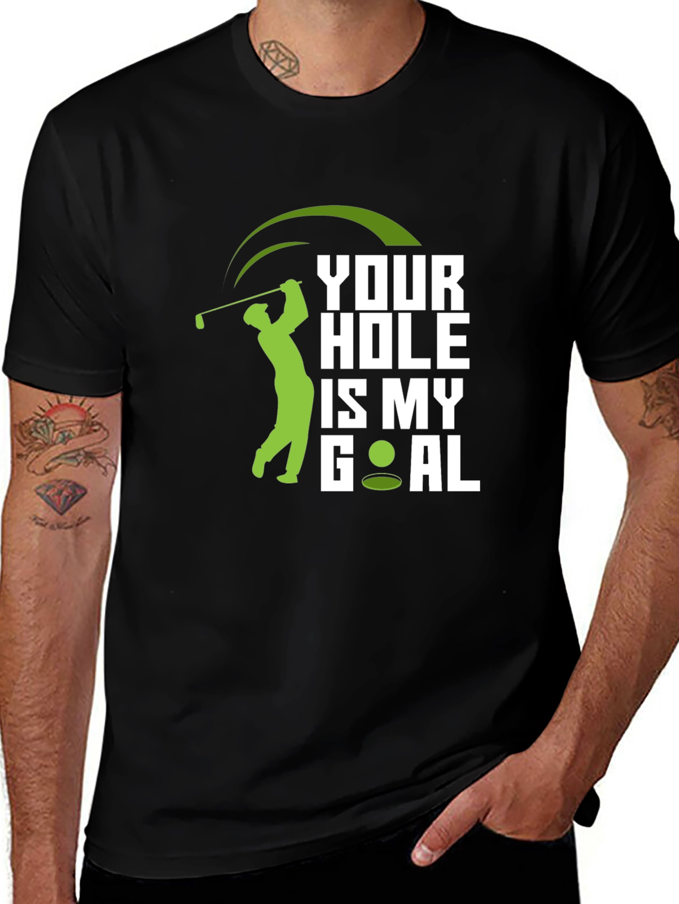Variant 12 of Funny Golf T-Shirt - Your Hole Is My Goal Tee