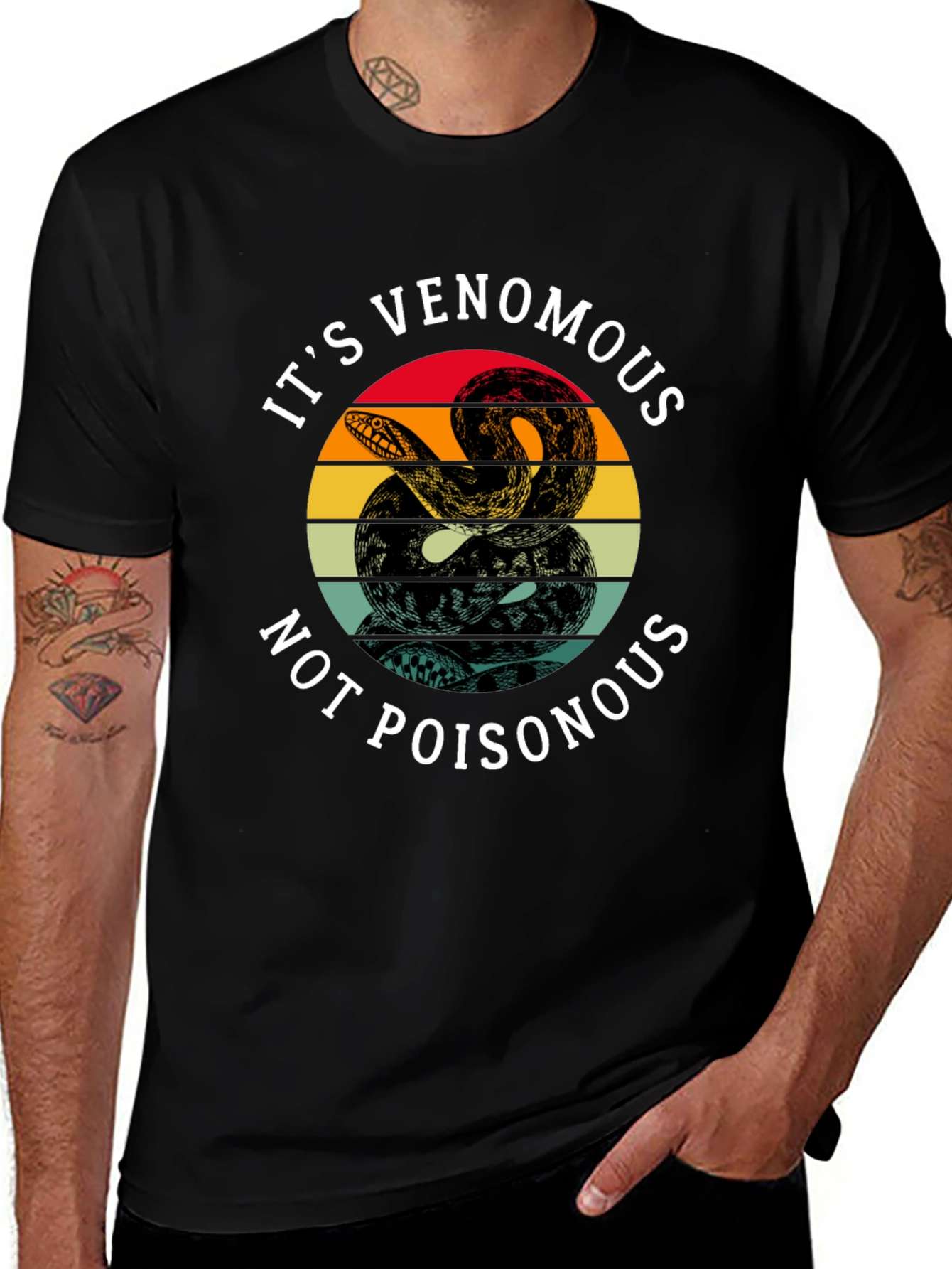 Variant 26 of Venomous Snake Graphic T-Shirt - Unisex Black Tee