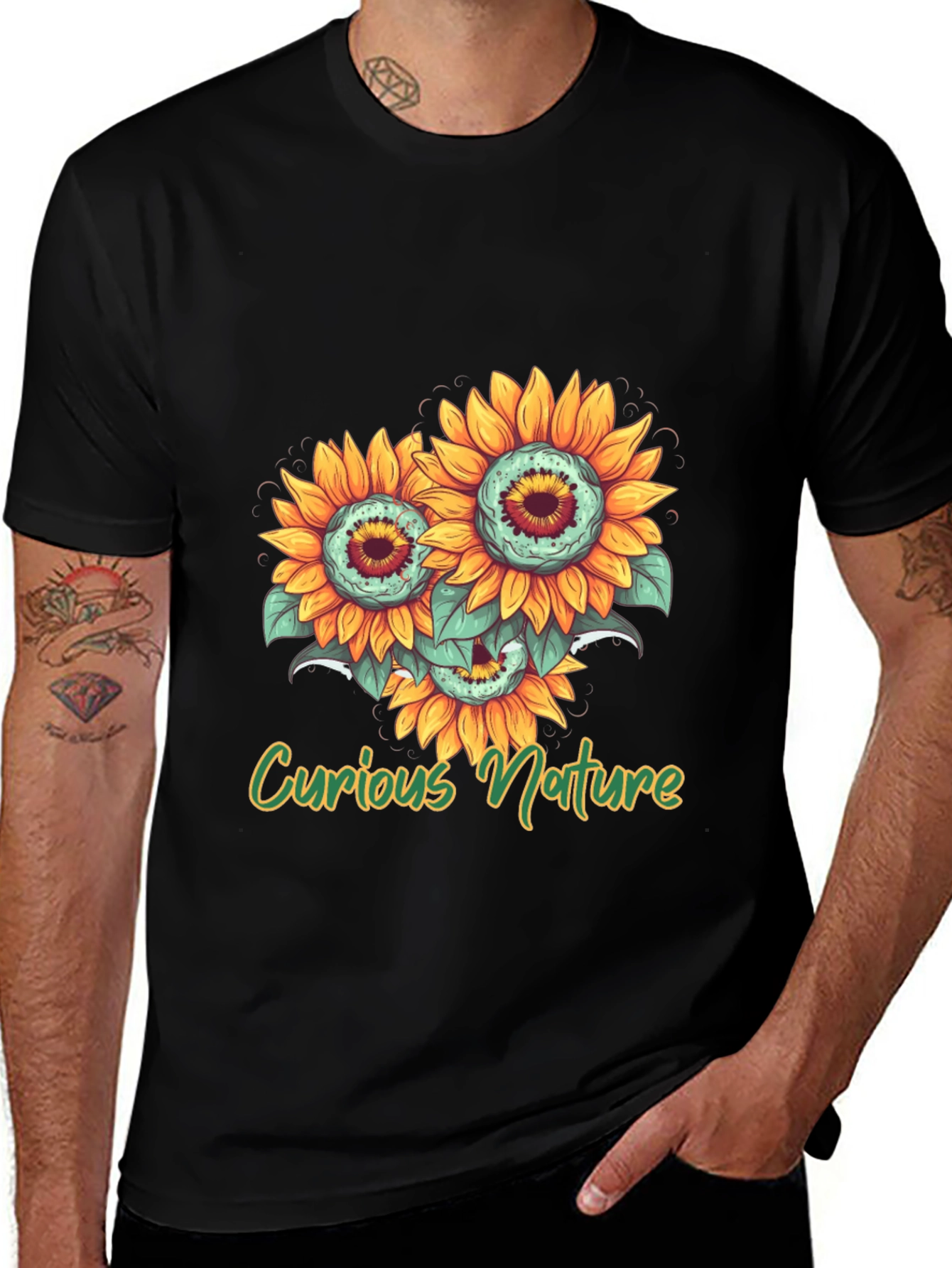 Variant 28 of Curious Nature Sunflower Graphic T-Shirt