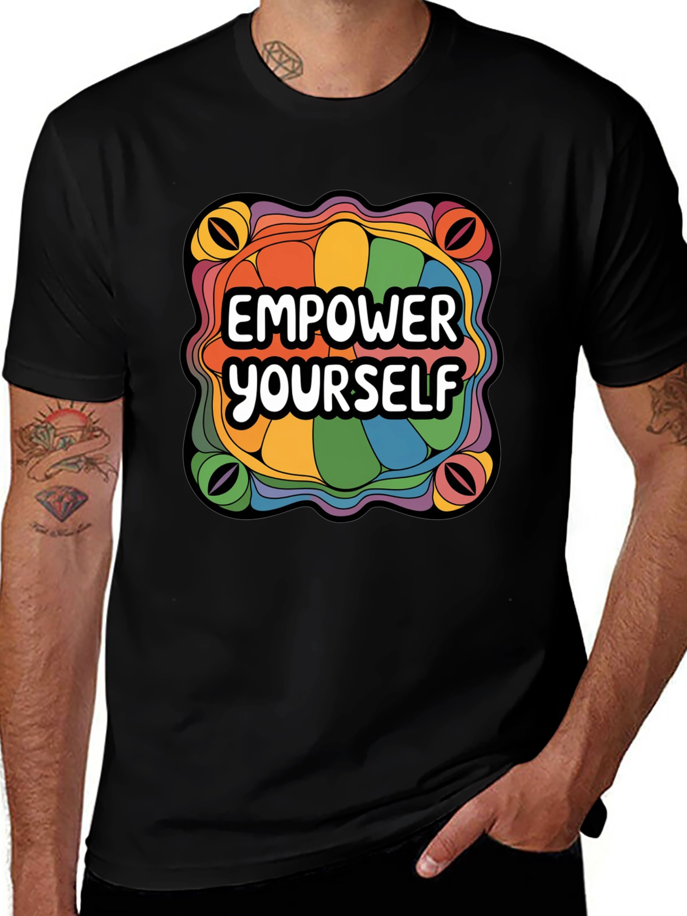 Variant 18 of Empower Yourself Rainbow Graphic Tee