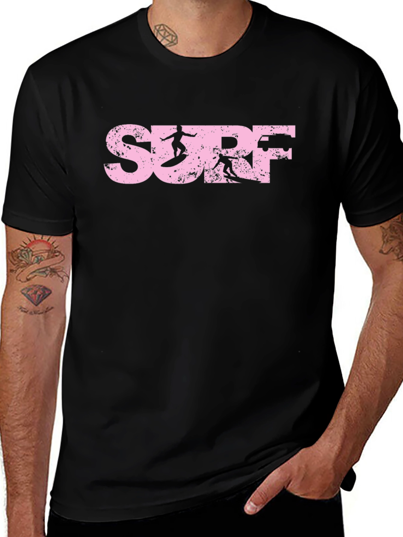 Variant 4 of Pink Distressed Surf T-Shirt