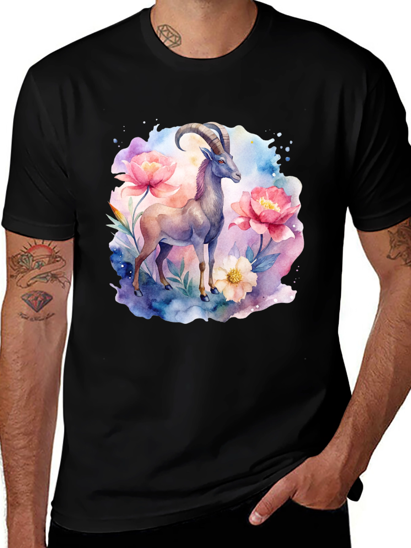 Variant 29 of Capricorn Zodiac Watercolor T-Shirt