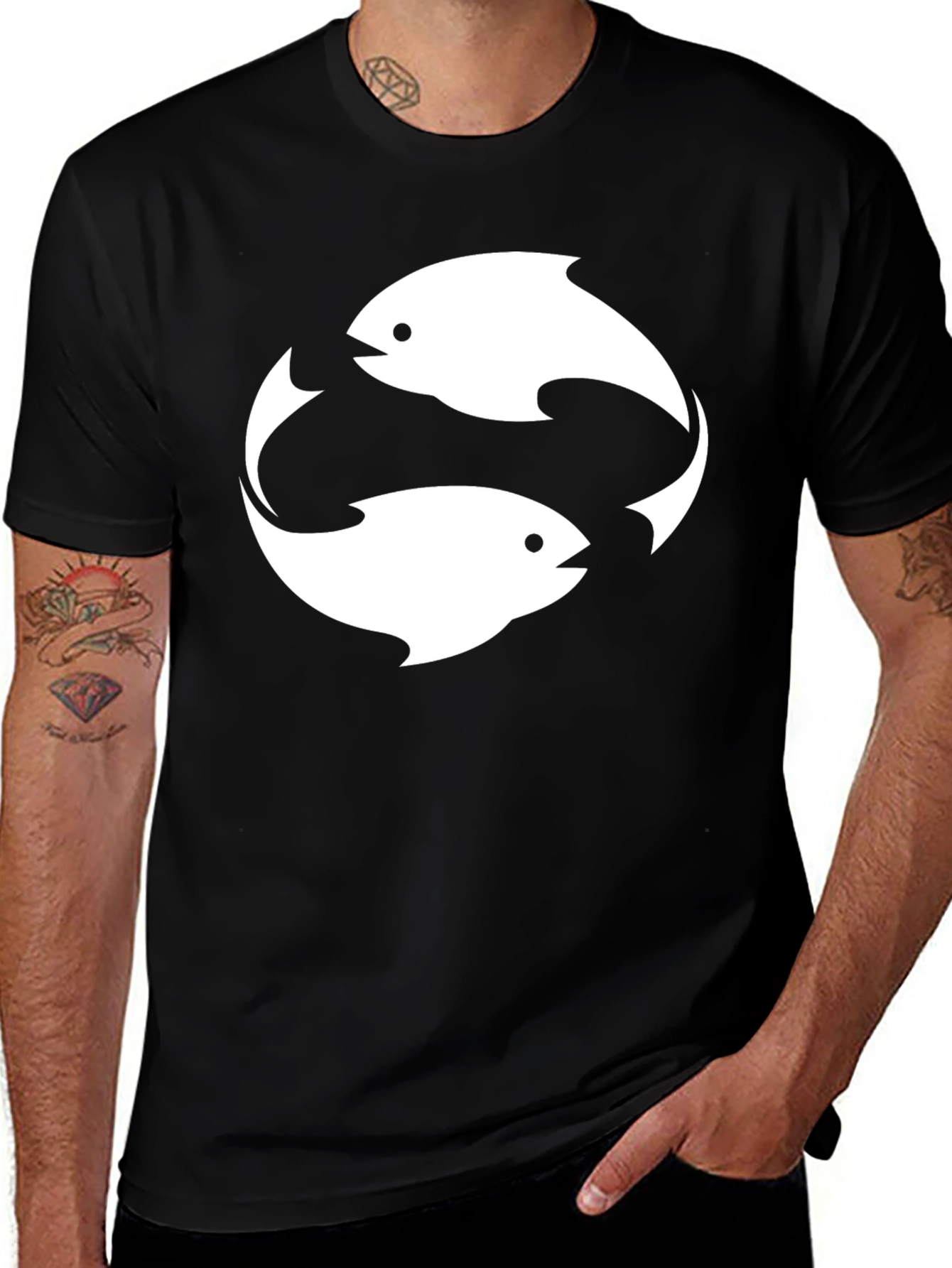 Variant 28 of Yin Yang Fish Graphic T-Shirt