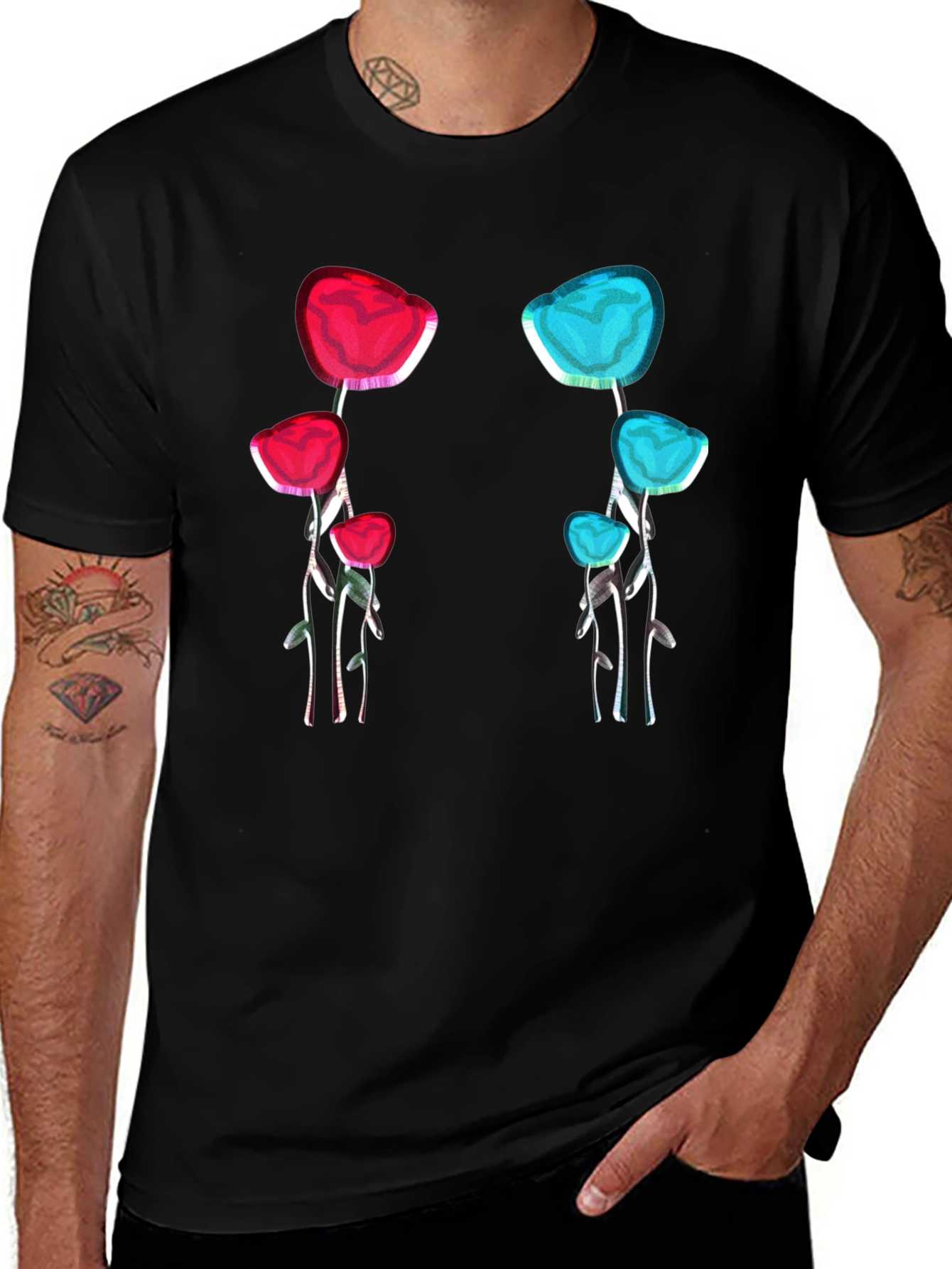Variant 24 of Floral Graphic Print Tee - Modern Art T-Shirt