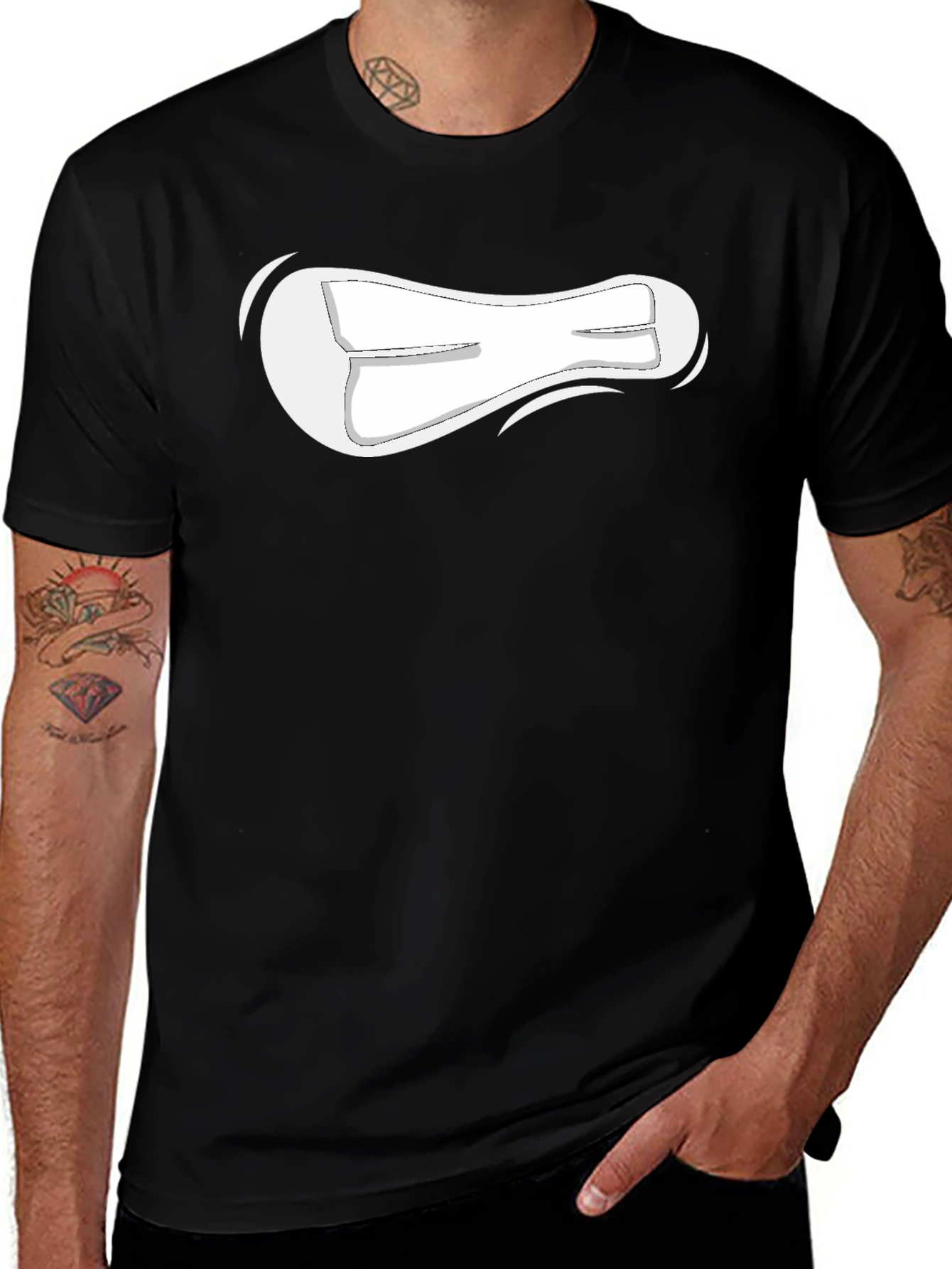Variant 18 of Funny Meat Cut T-Shirt - Black