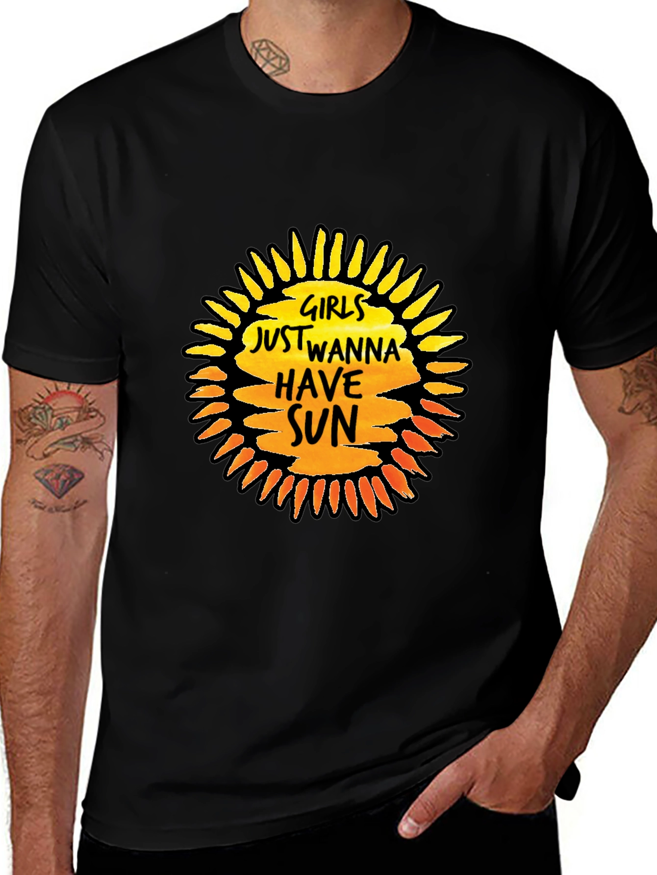Variant 17 of Girls Just Wanna Have Sun Black Graphic Tee