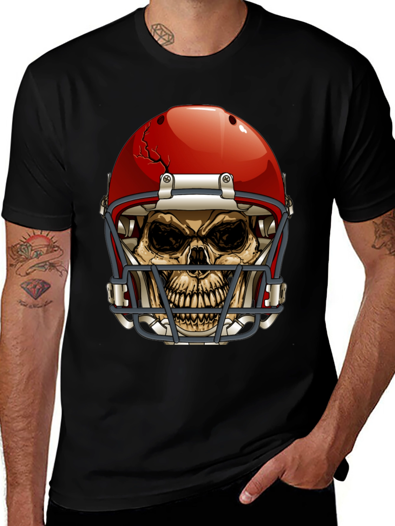 Variant 10 of Skull Football Helmet Graphic T-Shirt