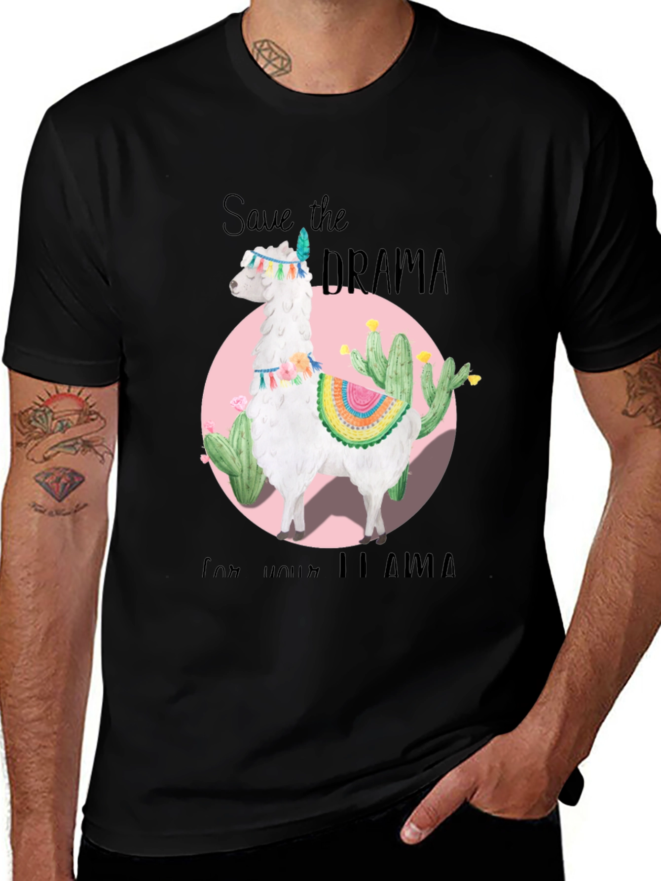 Variant 25 of Save the Drama for Your Llama Black T-Shirt