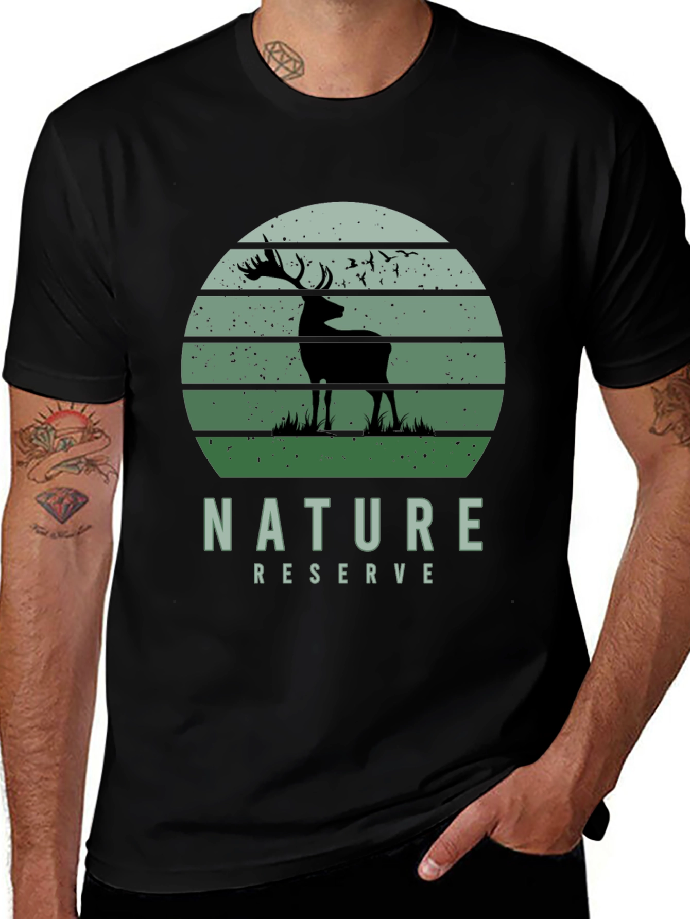 Variant 21 of Nature Reserve Deer Graphic T-Shirt