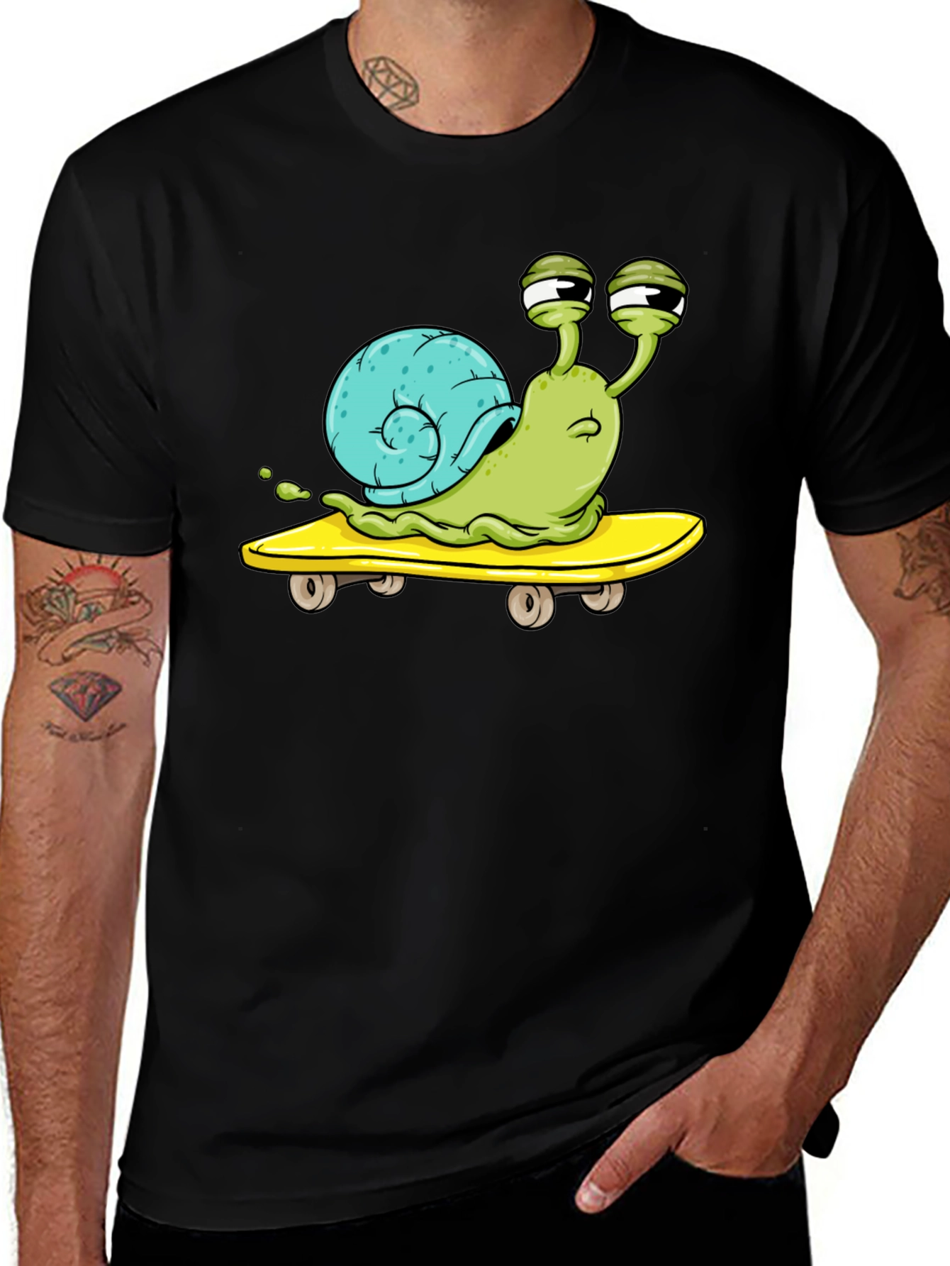 Variant 4 of Snail Skateboarder Graphic T-Shirt