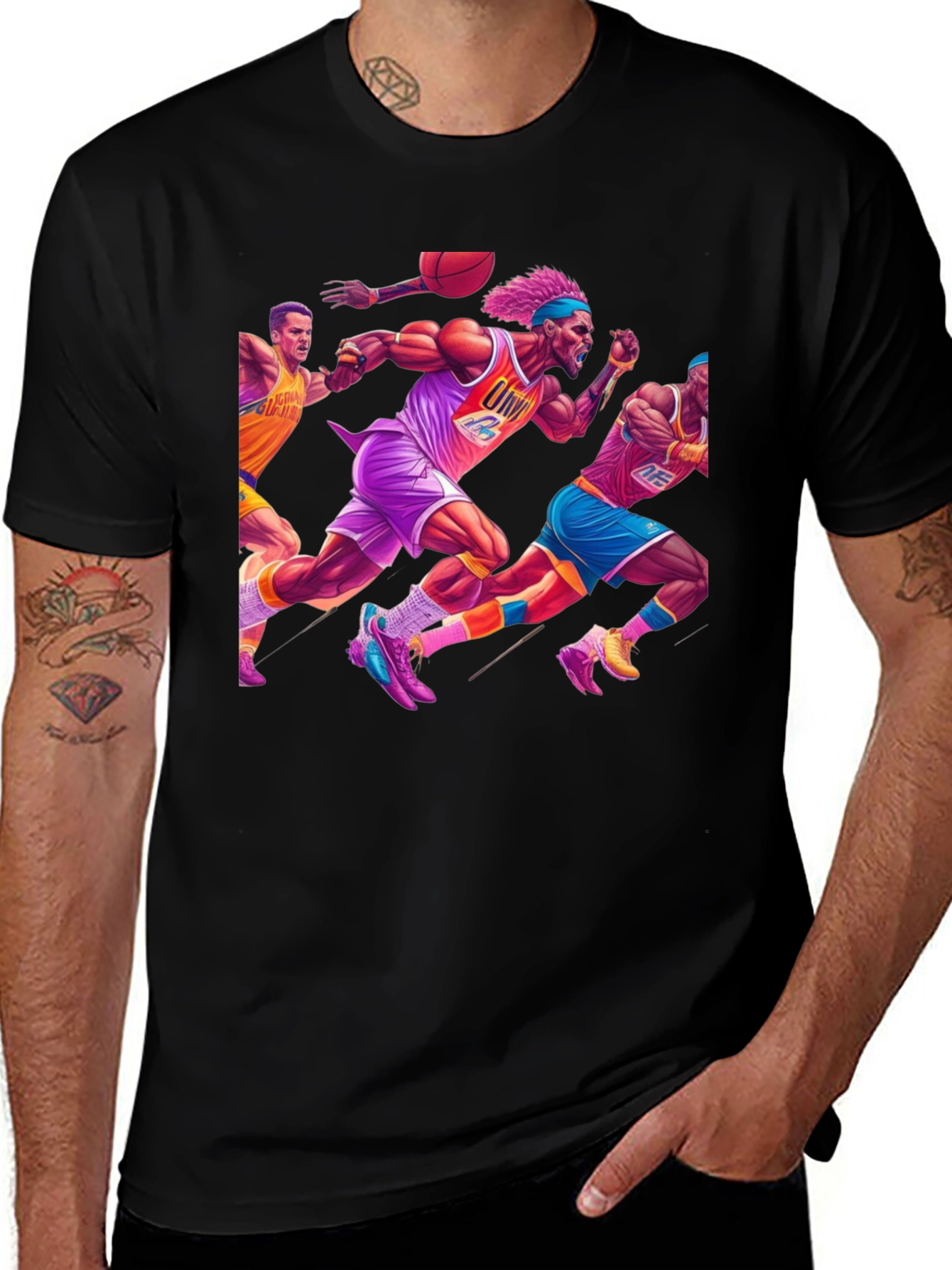 Variant 23 of Retro Basketball Graphic T-Shirt