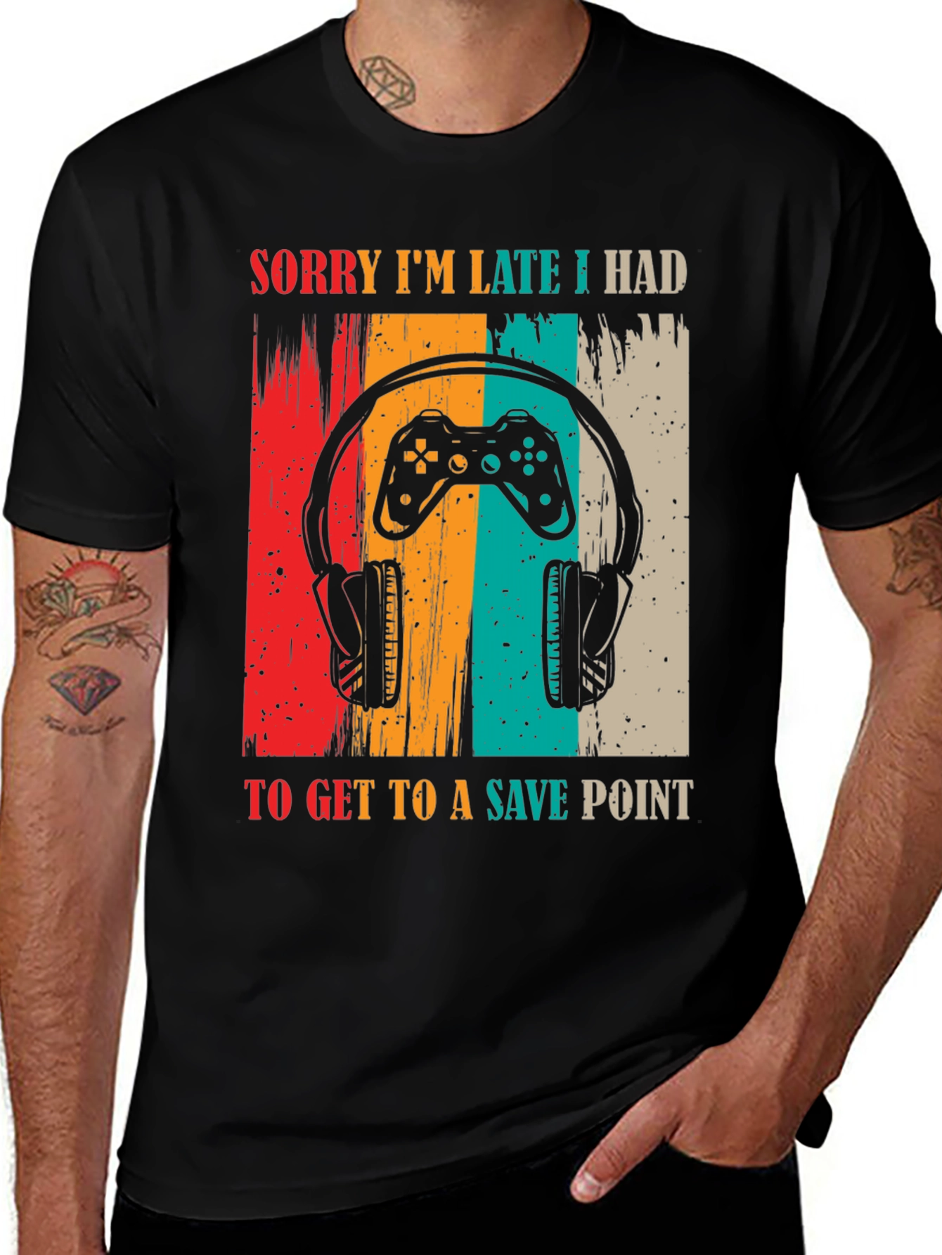Gamer Excuse T-Shirt - Sorry I'm Late Save Point Tee