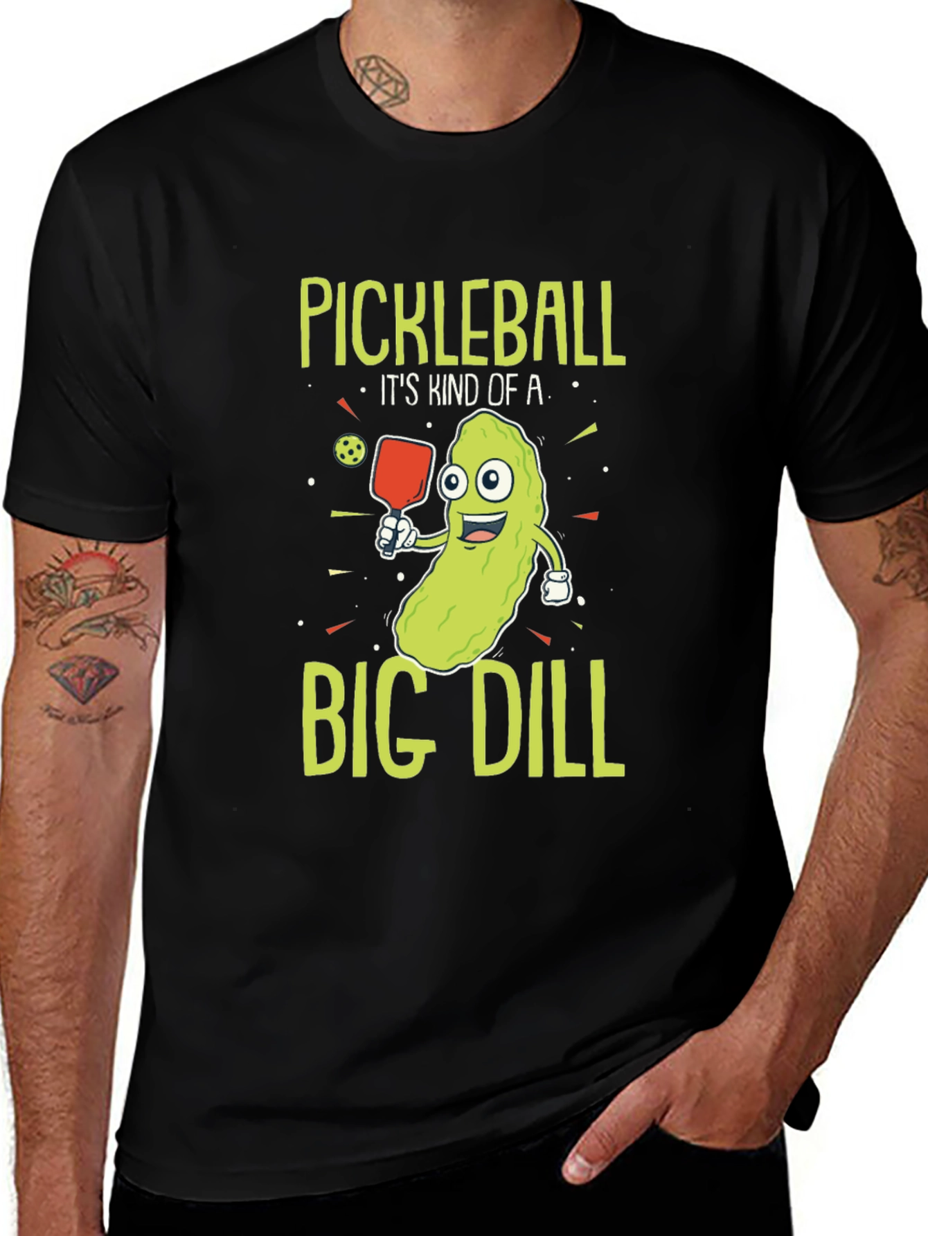 Pickleball Big Dill Graphic Tee - Funny Pickle Pun Shirt