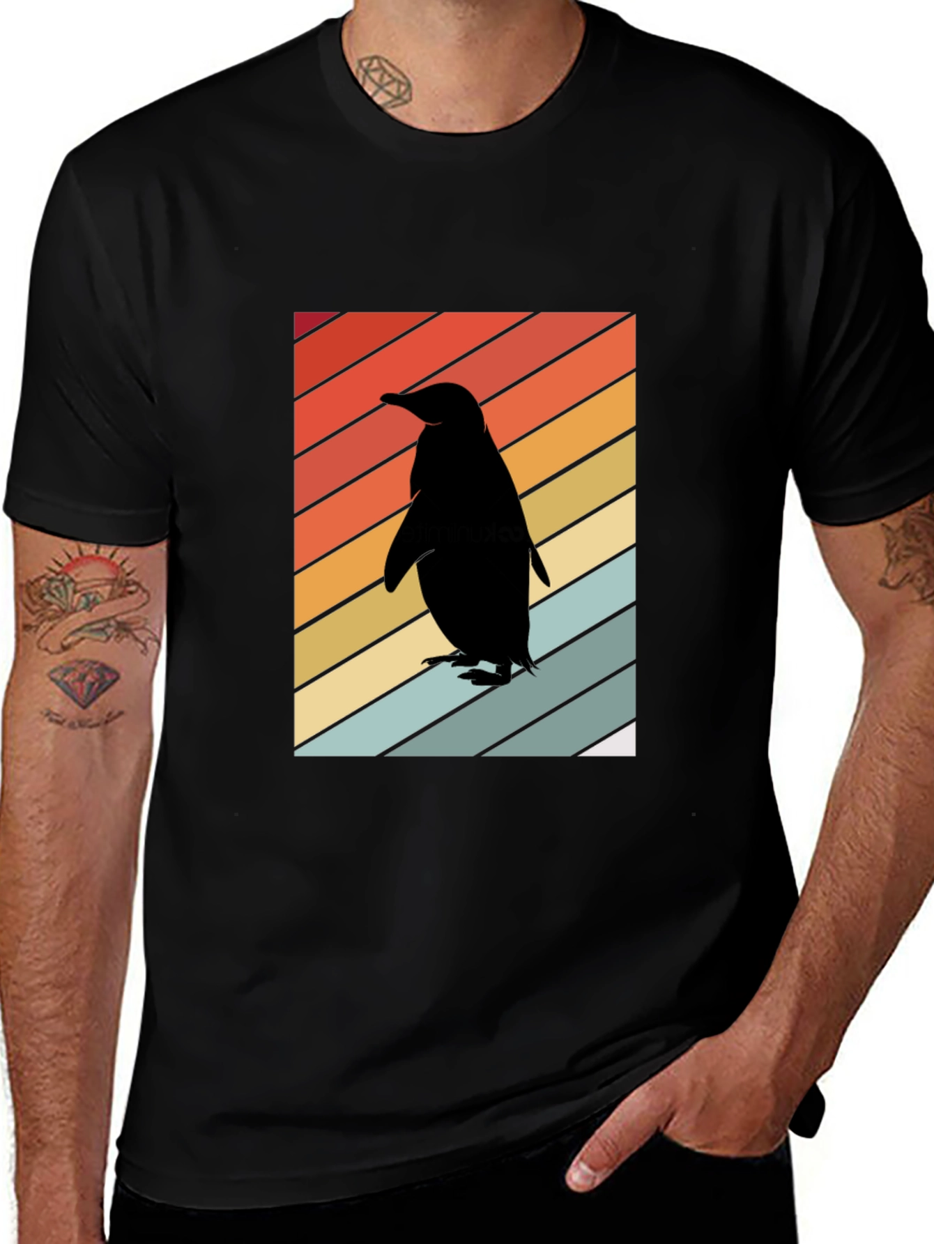 Variant 27 of Retro Penguin Silhouette T-Shirt