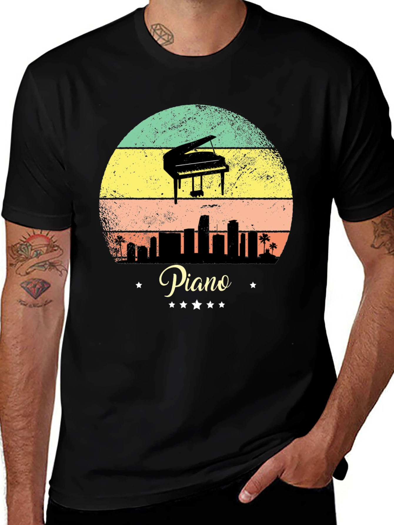 Variant 30 of Piano Sunset T-Shirt - Musician Apparel