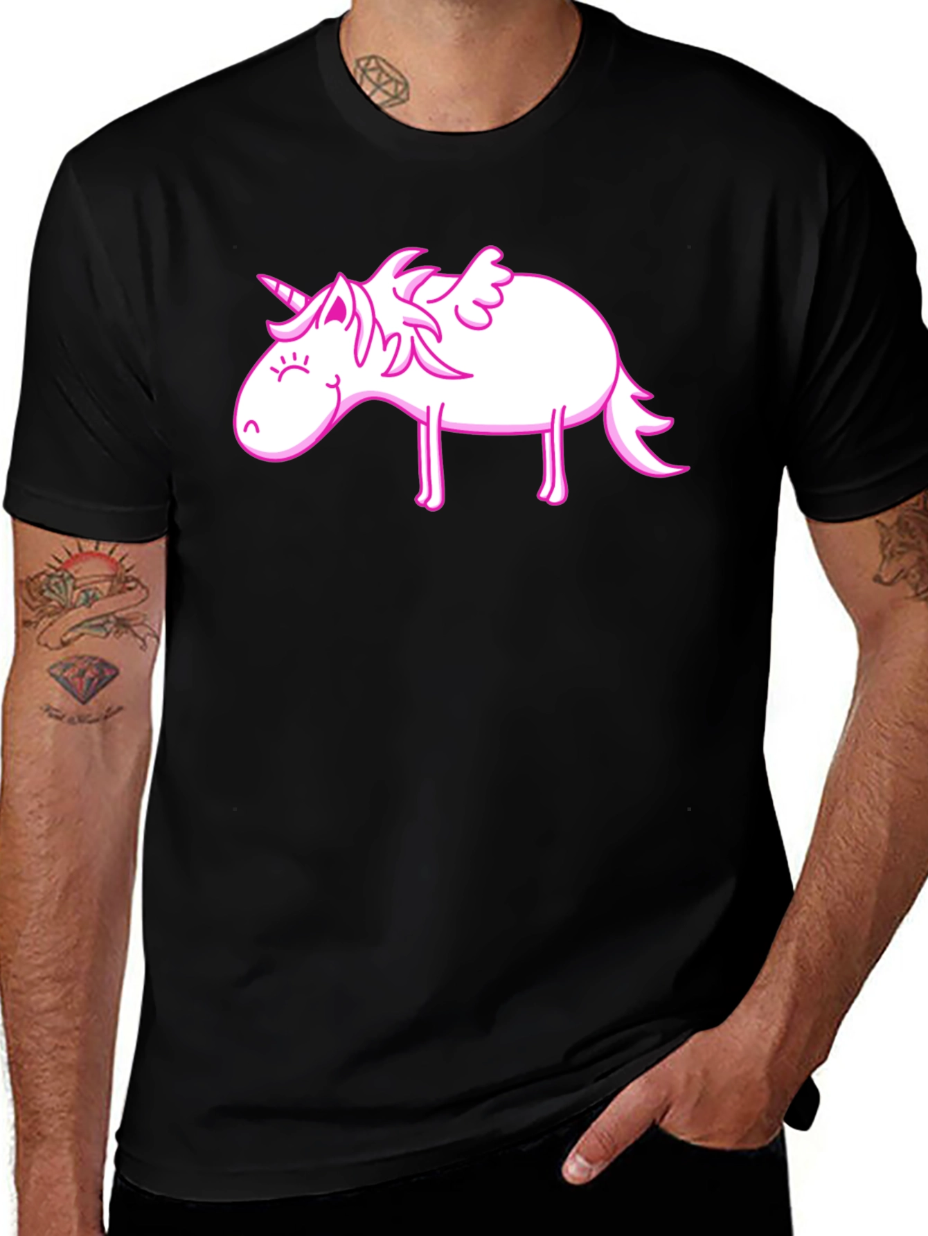 Variant 28 of Unicorn Graphic Tee - Black Cotton T-Shirt