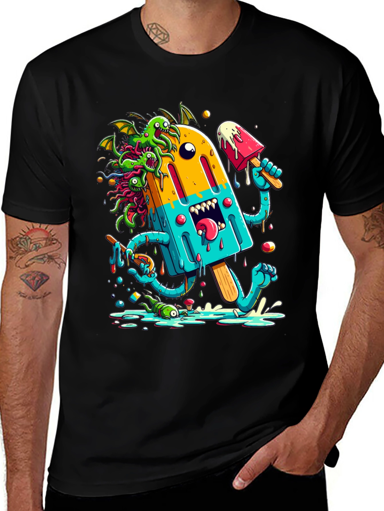 Black Monster Ice Cream T-Shirt main image