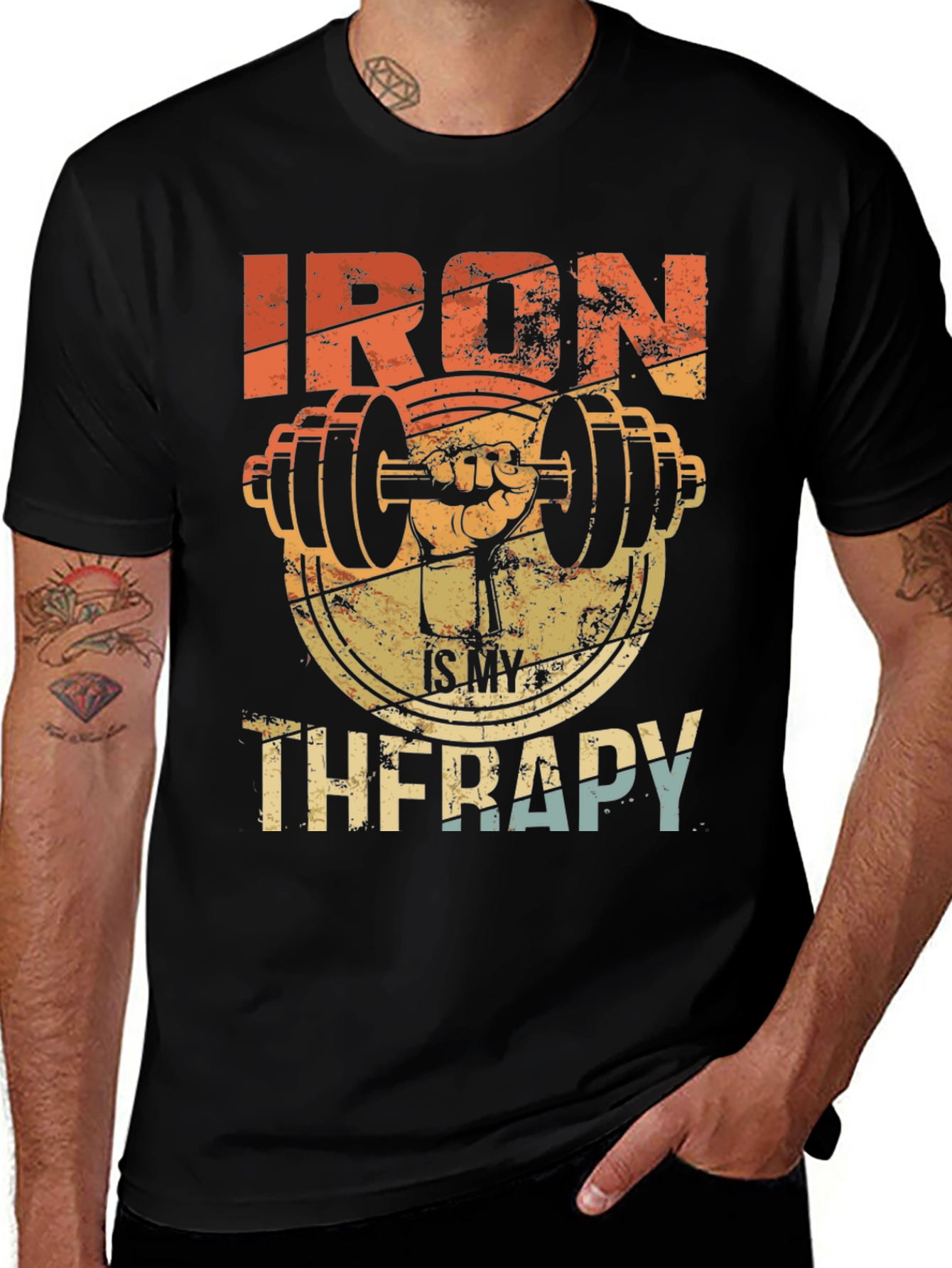 Variant 30 of Iron Therapy Graphic Tee - Gym Workout Motivation
