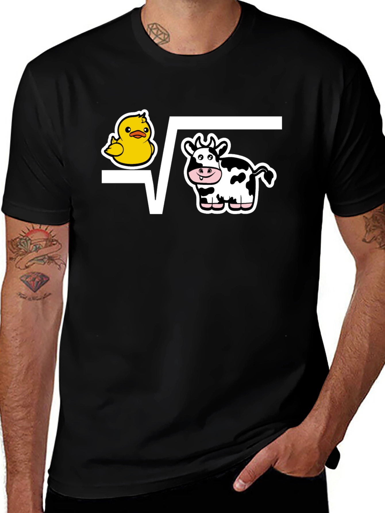 Variant 15 of Funny Duck and Cow Graphic T-Shirt