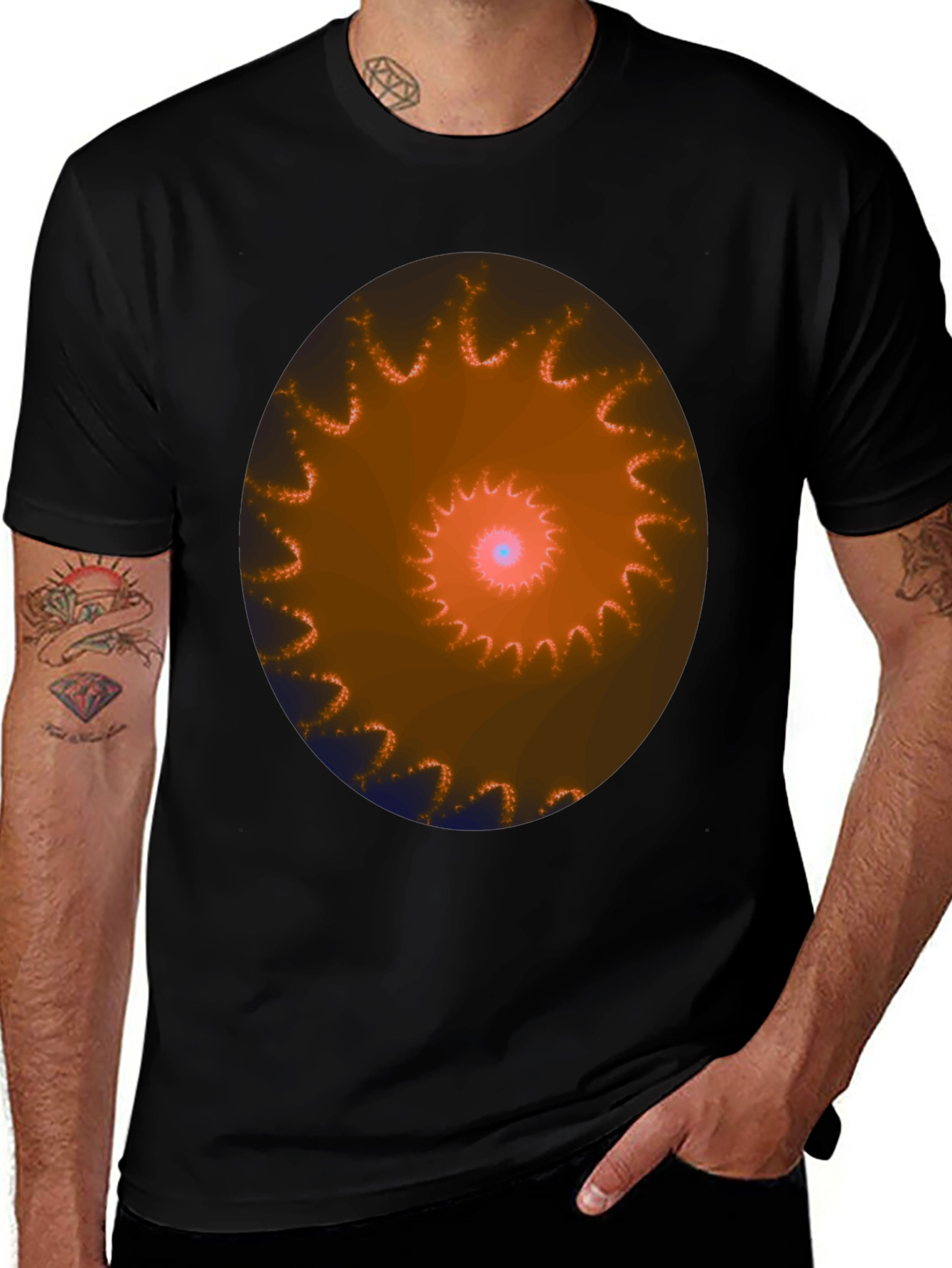 Variant 26 of Spiral Graphic Black T-Shirt