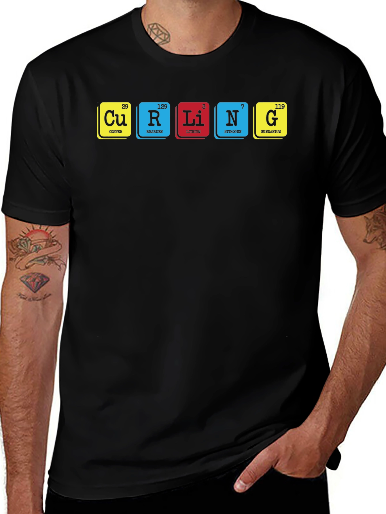 Variant 10 of Curling Periodic Table T-Shirt
