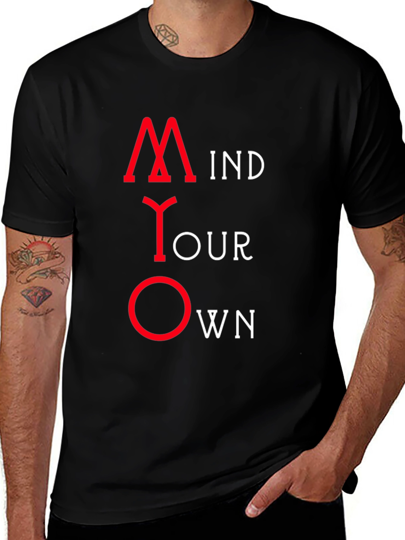 Variant 30 of Mind Your Own Business Black Graphic Tee