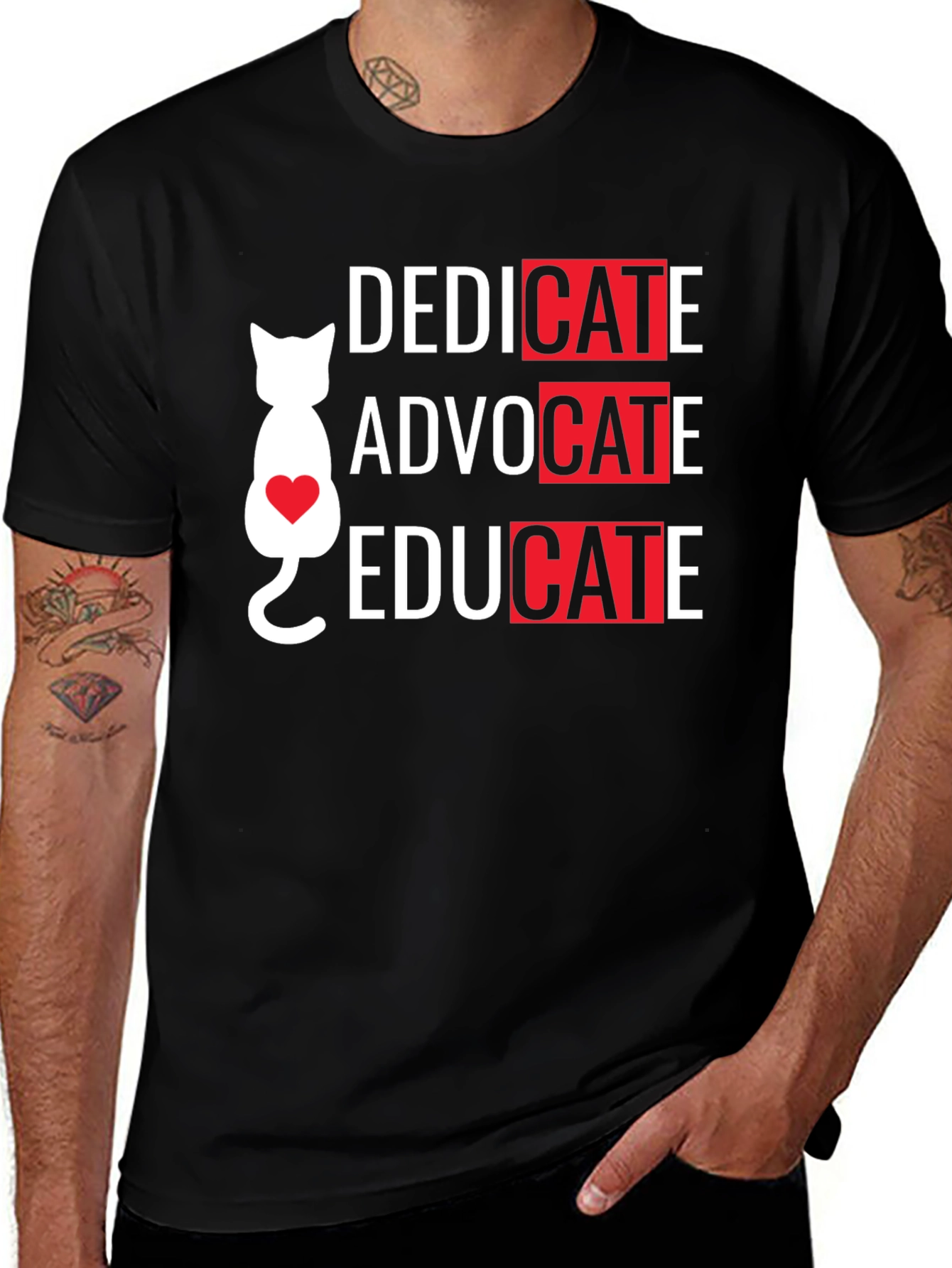 Variant 15 of Dedicate Advocate Educate Cat Lover T-Shirt