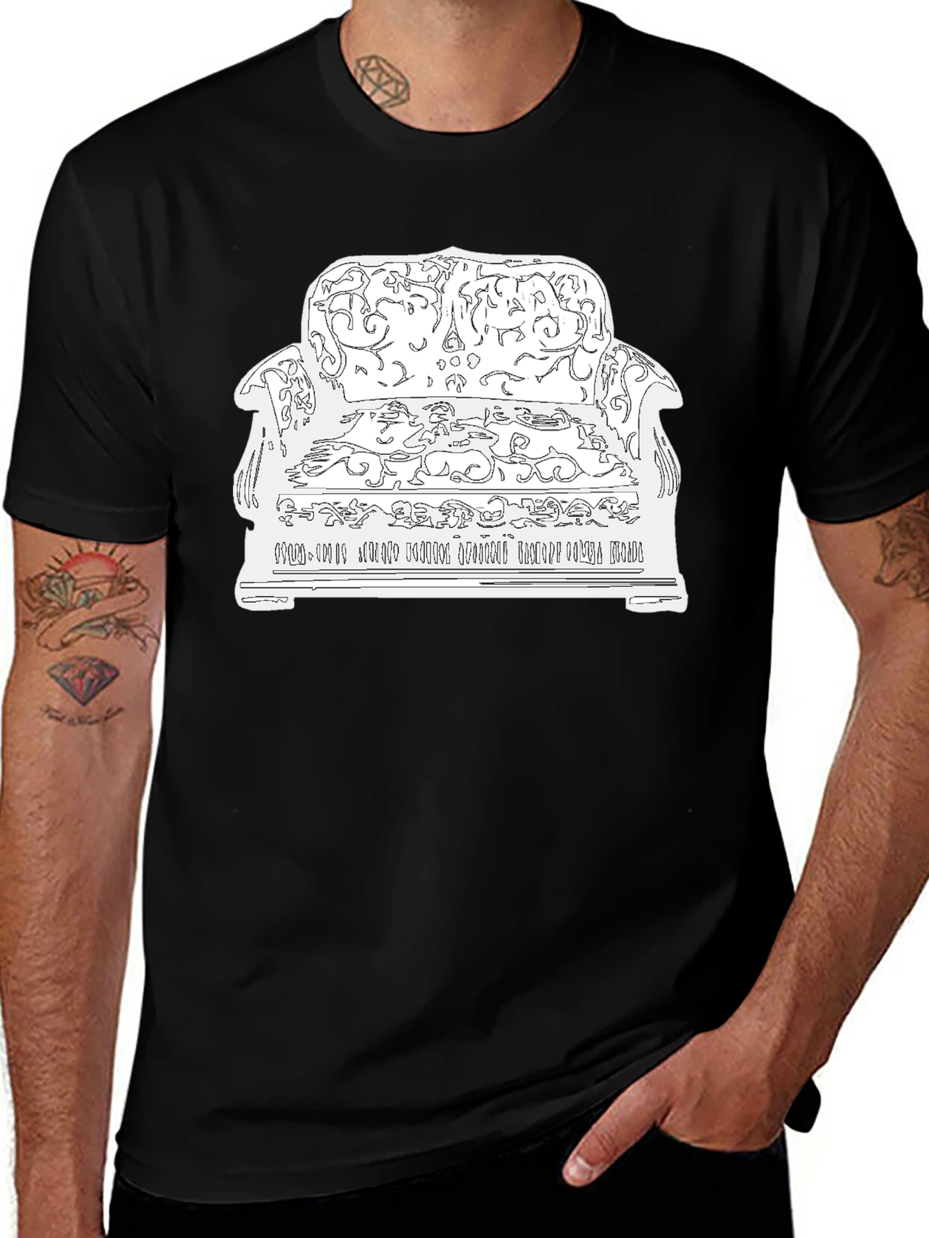 Variant 24 of Novelty Graphic Tee: Couch Potato Design