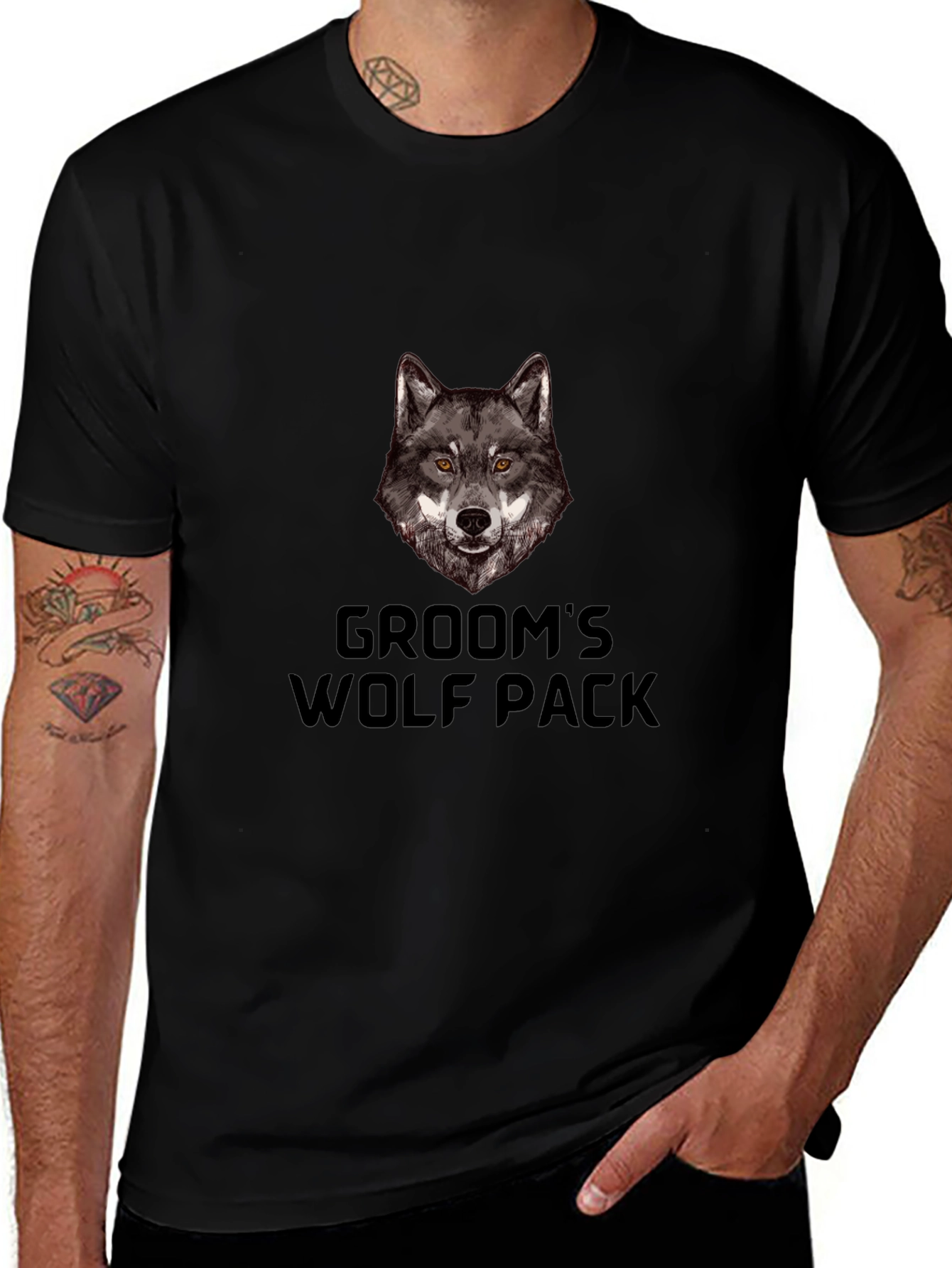 Variant 15 of Groom's Wolf Pack T-Shirt - Black