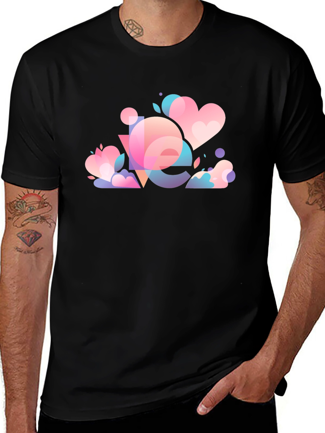 Variant 17 of Modern Love Graphic Black T-Shirt