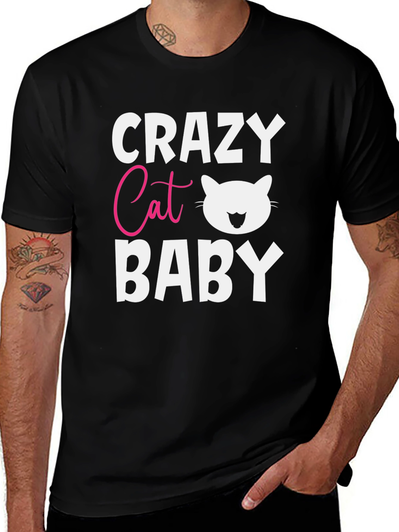Variant 21 of Crazy Cat Baby Black Graphic T-Shirt